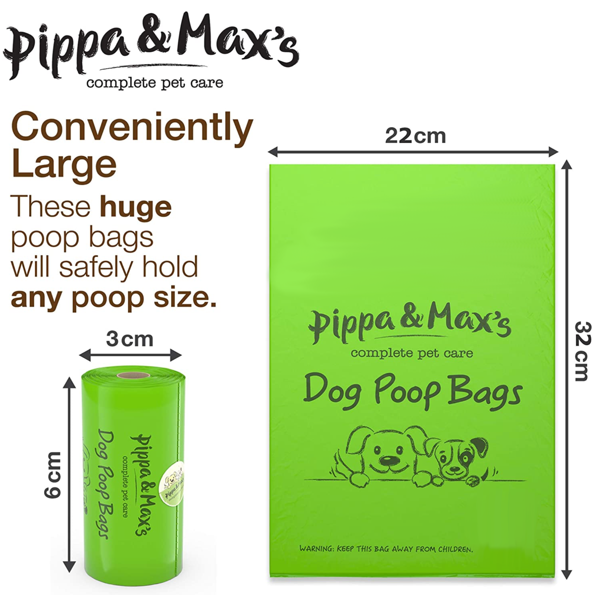 Pippa & Max's Extra Strong Dog Walking Poop Bags - Thick and Durable (450) for Hassle-free Cleanups