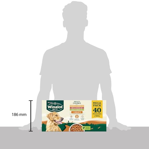 WINALOT Meaty Chunks Mixed in Gravy Wet Dog Food 40x100g