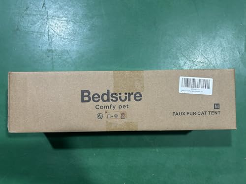 Bedsure Cat Cave Bed Indoor - Flannel Hooded Cat Igloo House, 40x40x40cm Enclosed Foldable Pet Bed with Removable Washable Cushion Pillow, Dark Grey