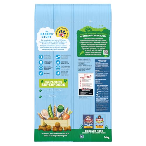 Bakers Adult Dry Dog Food Chicken and Veg 14 kg, Packaging May Vary