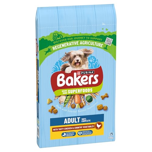 Bakers Adult Dry Dog Food Chicken and Veg 14 kg, Packaging May Vary