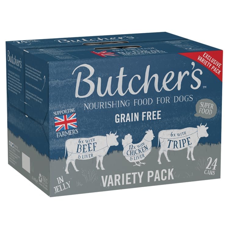 Butcher's Recipes in Jelly Dog Food Tins Variety Pack 24x400g
