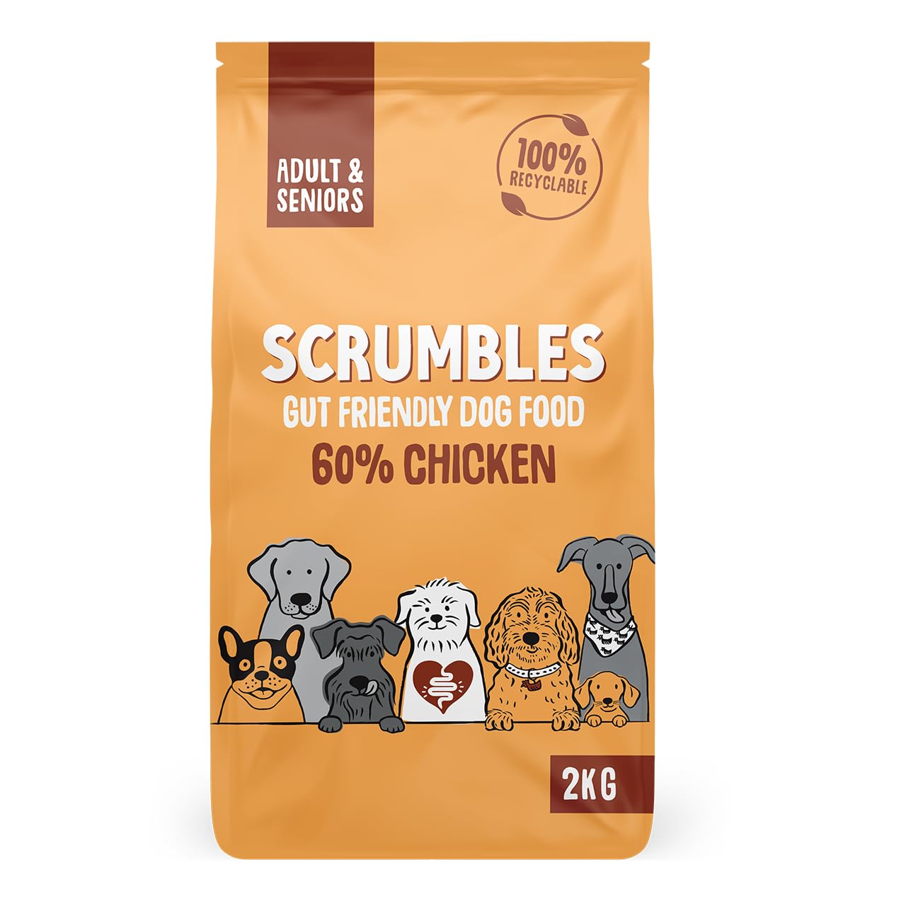 Scrumbles Dry Dog Food with Fresh Chicken, 2 kg (Pack of 1),package may vary
