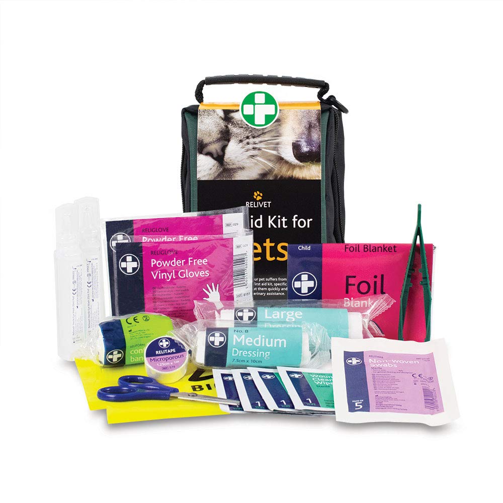 Reliance Medical Pet First Aid Kit - Essential Care for Dogs and Cats, Ideal for Travel, Camping, Home Use, Includes Saline, Bandages, Durable Rip-Stop Fabric Bag, 1 Kit