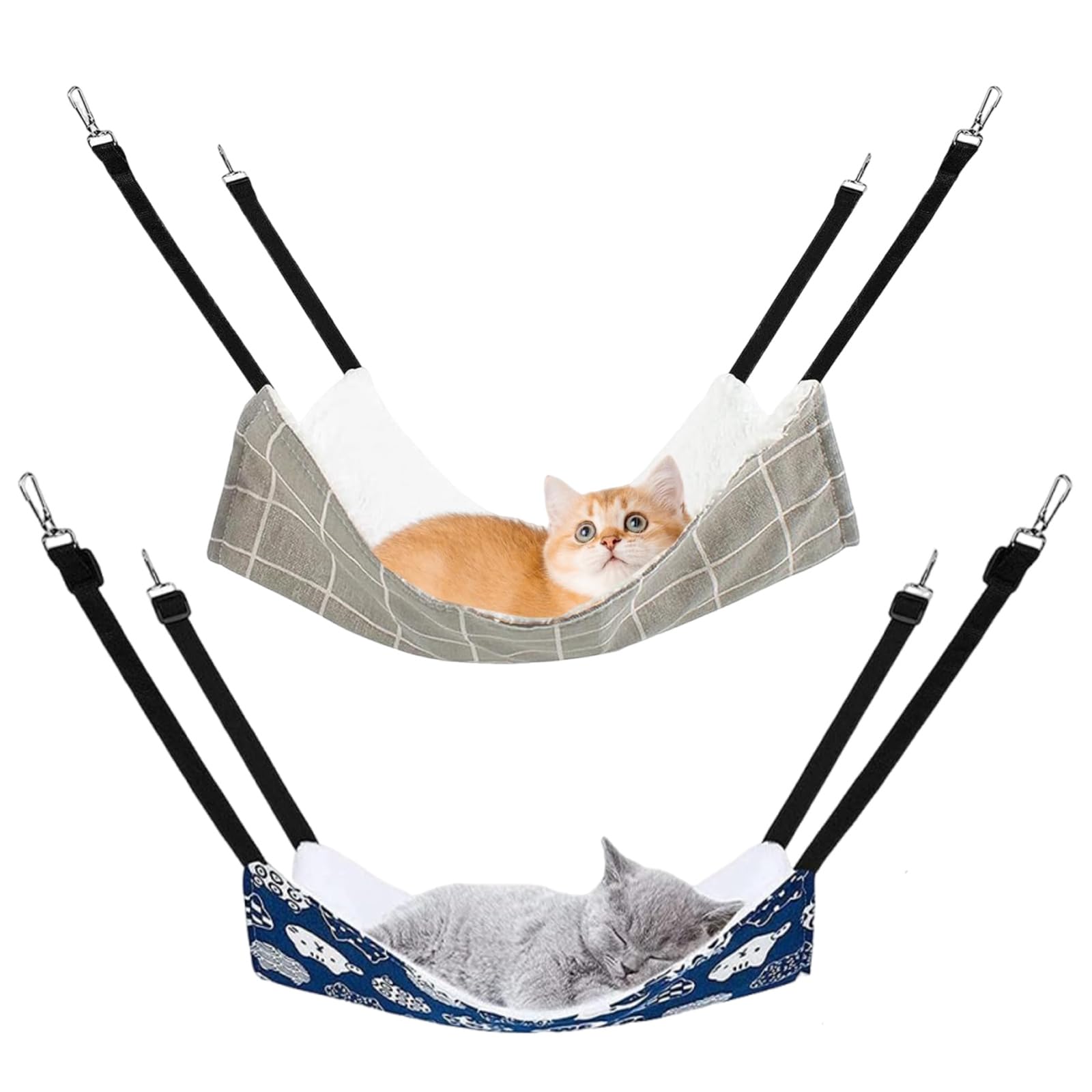 ZPSCXQ 2Pcs Cat Hammock Bed,Soft Hanging Pet Bed for Cats and Small Animals, Space-Saving Design, Easy to Install in Cages or Furniture