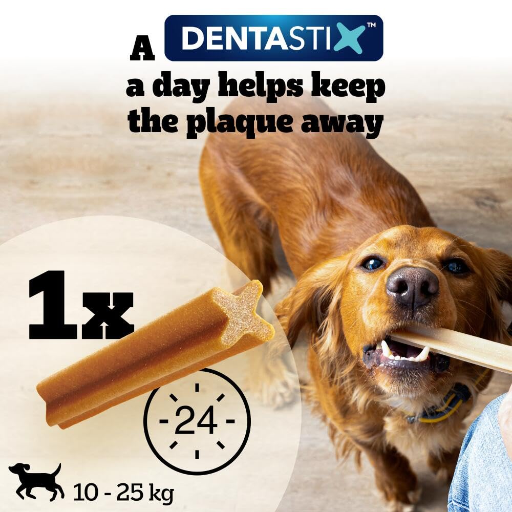 PEDIGREE DENTASTIX - Dental Dog Chews - Adult Medium Dogs 10-25kg - 4 x 28 Sticks - Megapack of Dog Dental Sticks