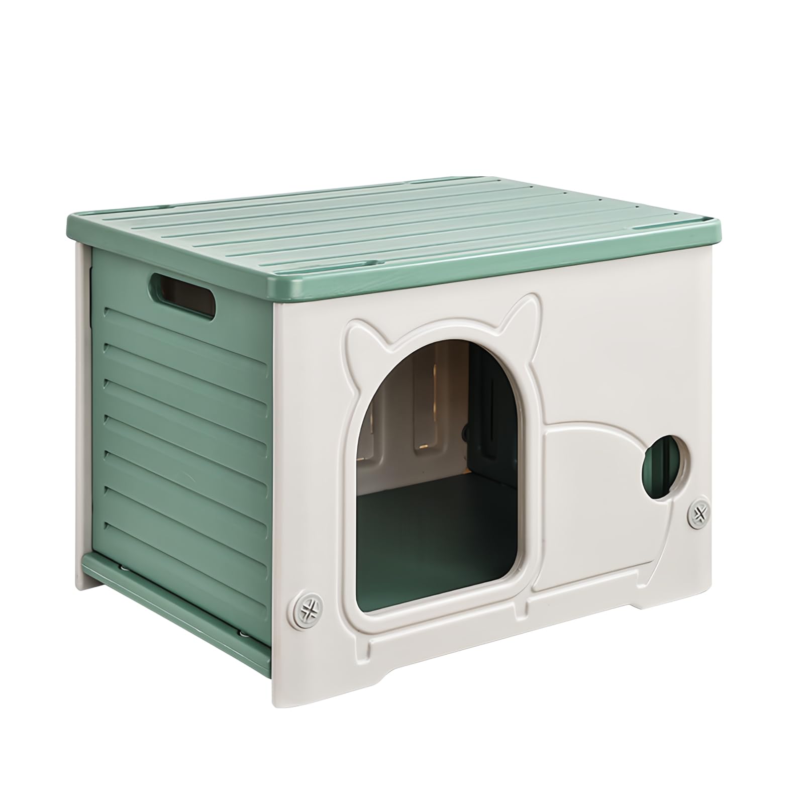 Hibtn Cat House Cave For Outdoor Indoor, Stackable Feral Cat Waterproof Shelter House Insulated Elevated