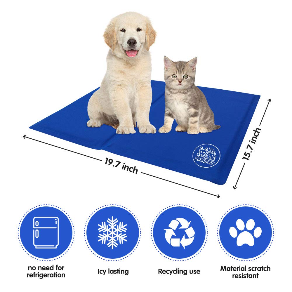 Bravpet Pet Cooling Mat Pet Self cooling pad mat beds mats Comfort for Cats and Dogs (Medium)