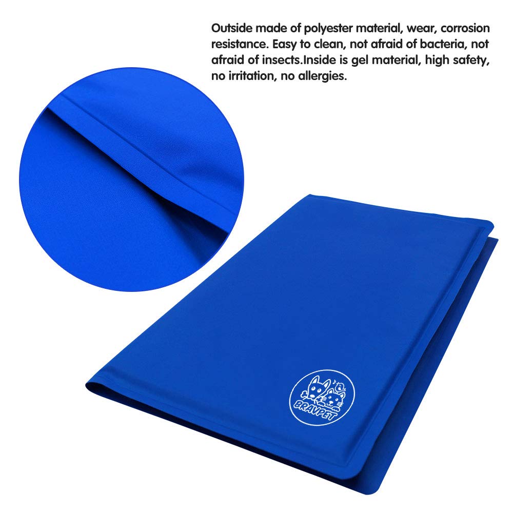 Bravpet Pet Cooling Mat Pet Self cooling pad mat beds mats Comfort for Cats and Dogs (Medium)
