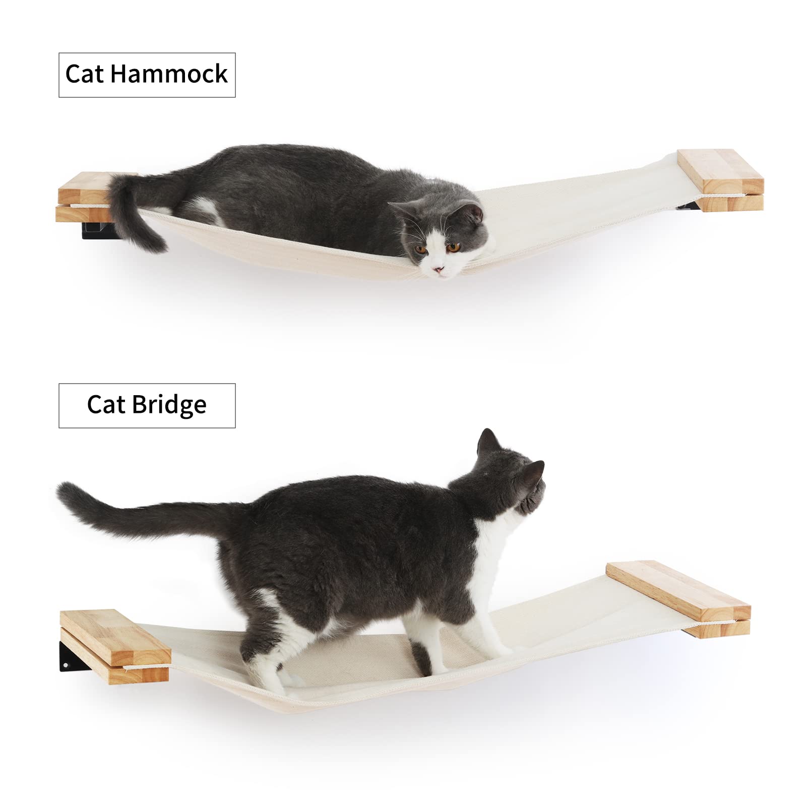 FUKUMARU Cat Wall Furniture, 36 × 13 inch Cat Hammock for DIY Cat Shelves and Cat Wall, for Most Kitten, Medium and Large Cats