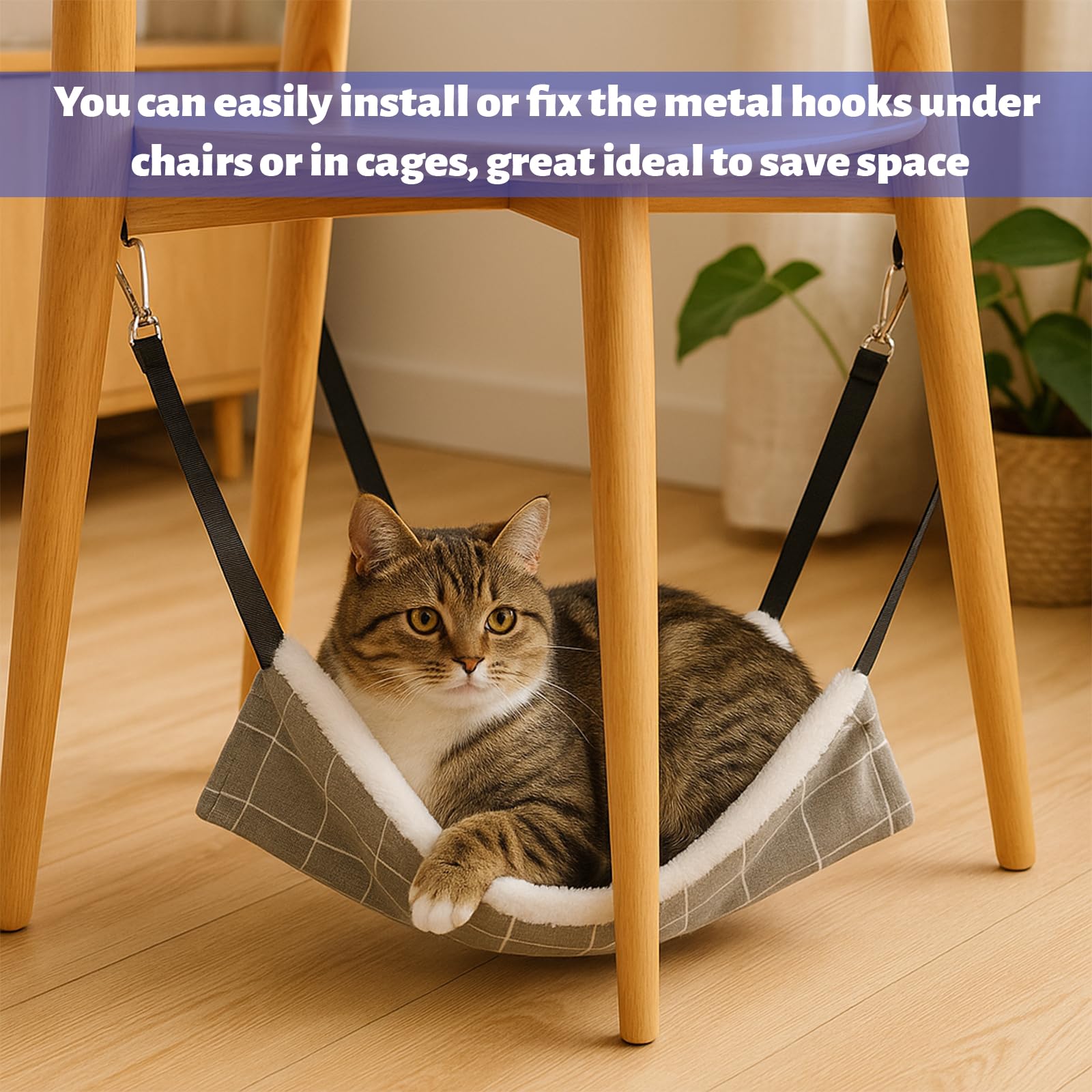 2 Pack Cat Hammock Bed, Rabbit Bed, Guinea Pig Hammock, Cat Radiator Bed, Soft and Comfortable, Easy to Install, Fits Small Animals, Measures 35×35CM/13.78×13.78INCH