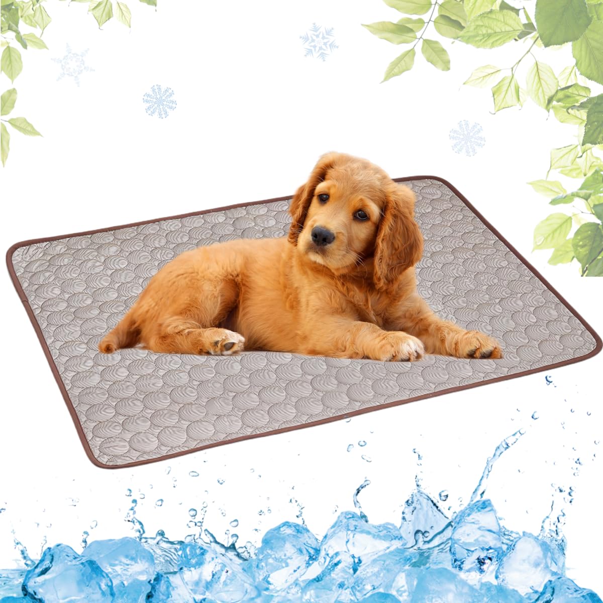 LEZUAN Cooling Mat for Dogs and Cat, Heat Relief Pet Cooling Mat for Crates, Kennels and Beds - Portable and Washable(Coffee,40x50cm)