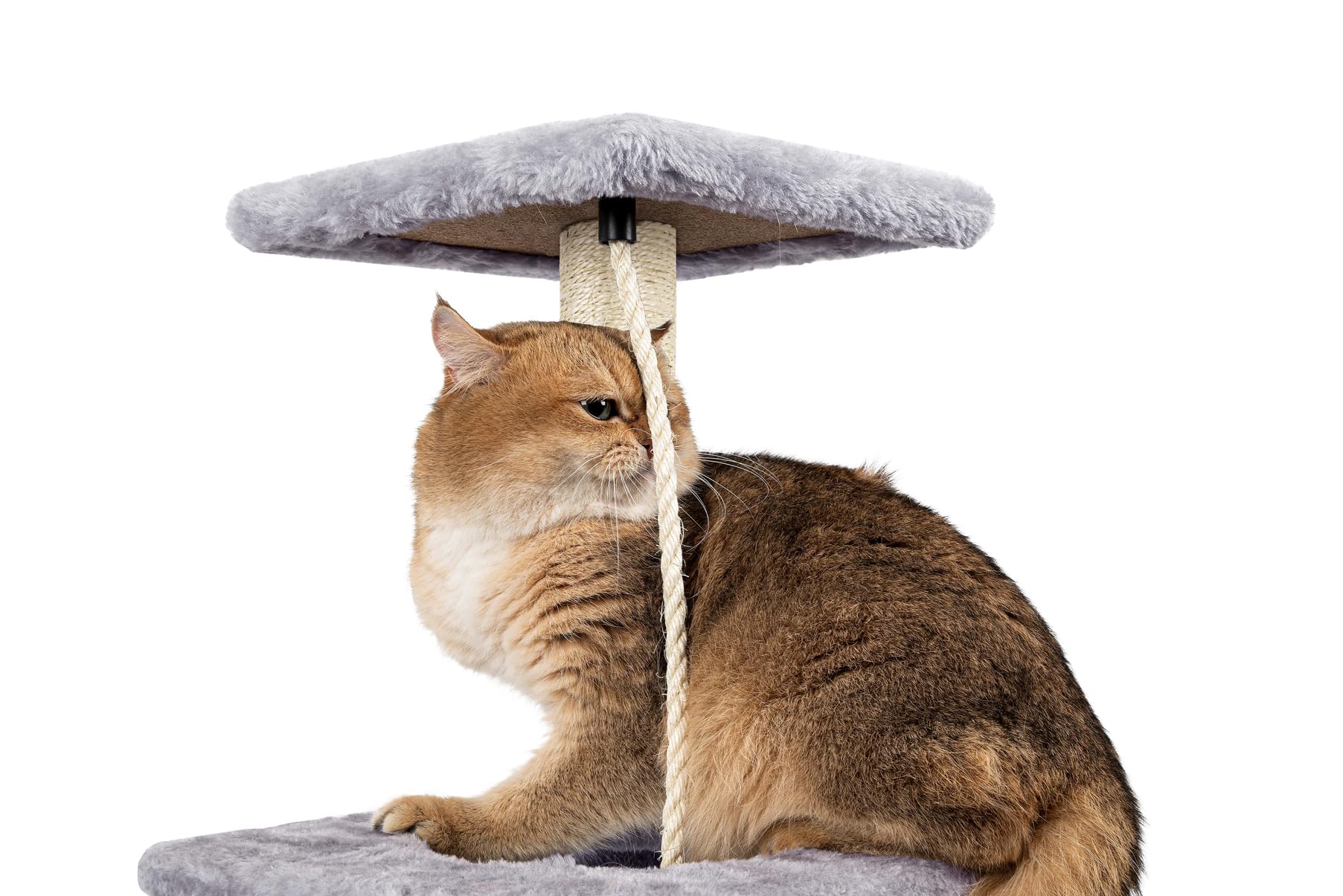 Cat Scratching Post, 90cm Cat Tree for Indoor Cats Multi-Level Stable Cat Tower for Climbing Playing and Relaxation, Grey