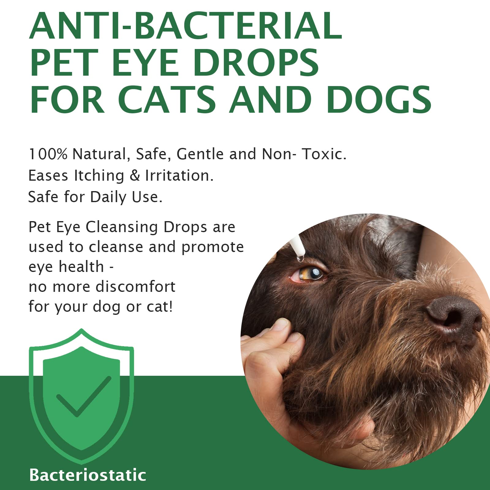 BODY JUICE OIL Dog Eye Drops 60ml, Eye Drops for Dog Cat Antibacterial for Infection, Dry, Itchy, Irritated, Gunky & Tear Stain Eyes