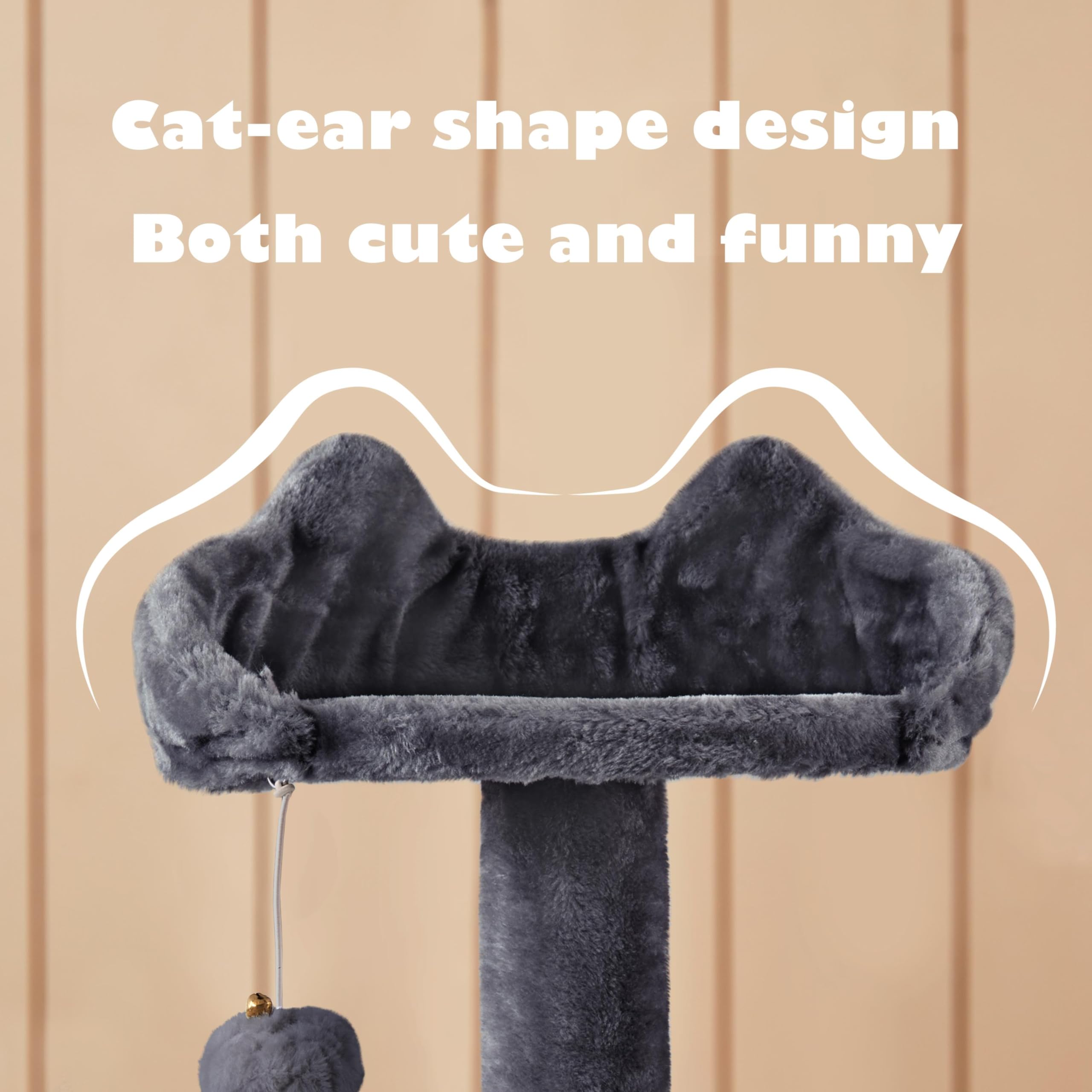 Yaheetech 138.5cm Cat Tree Tower Scratching Posts Multilevel Cat Climbing House with Condos & Ladder Pet Activity Centre for Indoor Kittens, Dark Grey