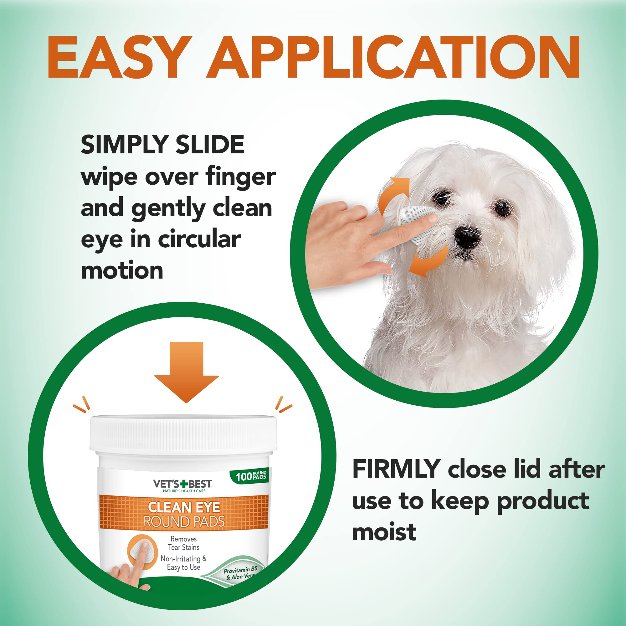 Vet's Best Natural eye cleansing wipes for dogs - 100 disposable wipes