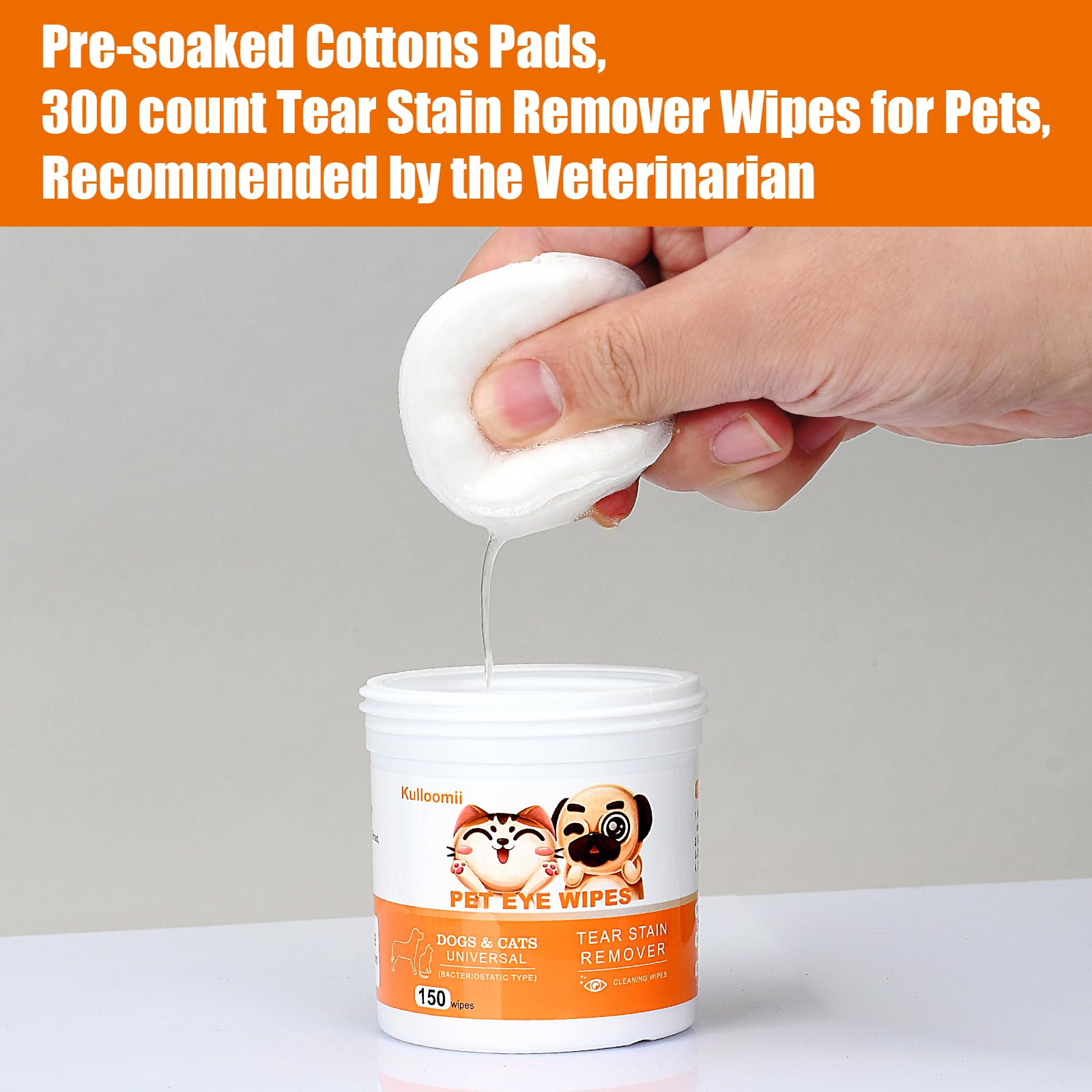 300Pcs Dog Eye Wipes, Biodegradable Tear Stain Remover for Dogs Eyes & Cats - Pet Eye Wipes Gently Remove Eye Debris, Discharge, Mucus Secretions, Crust - pre-soaked Safe & Easy Cleaning Wipes