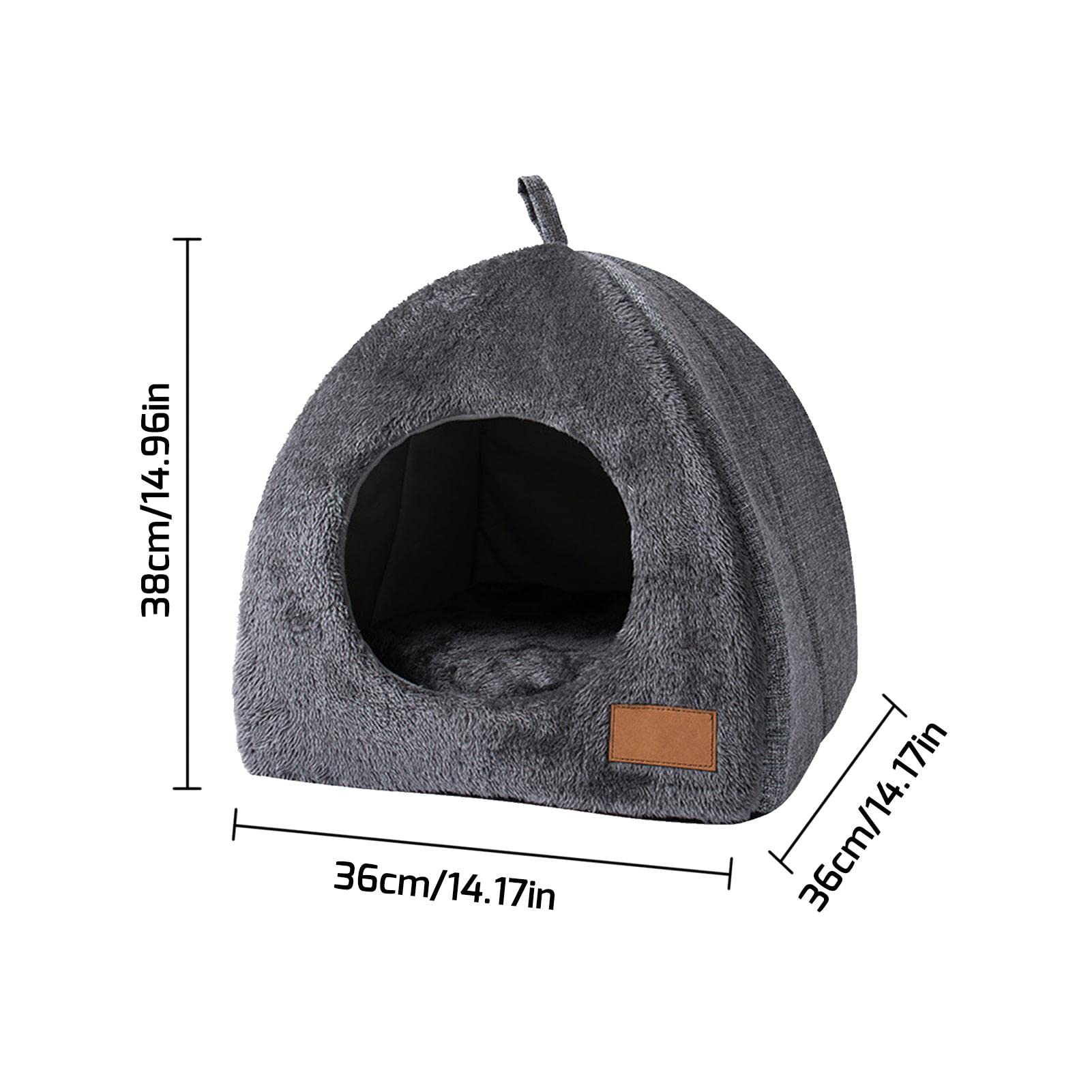 Pologmase Cat Cave Bed for Cats & Small Dogs - Tent Igloo with Removable Washable Cushion