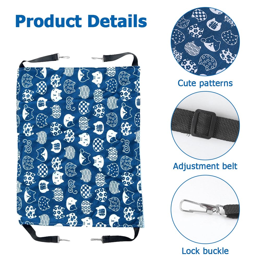 Cat Hammock Bed, 2PCS Breathable Hanging Pet Bed with 4 Metal Hooks Scratch-Resistant Cats Swing for Rabbits Hamsters Kittens Summer