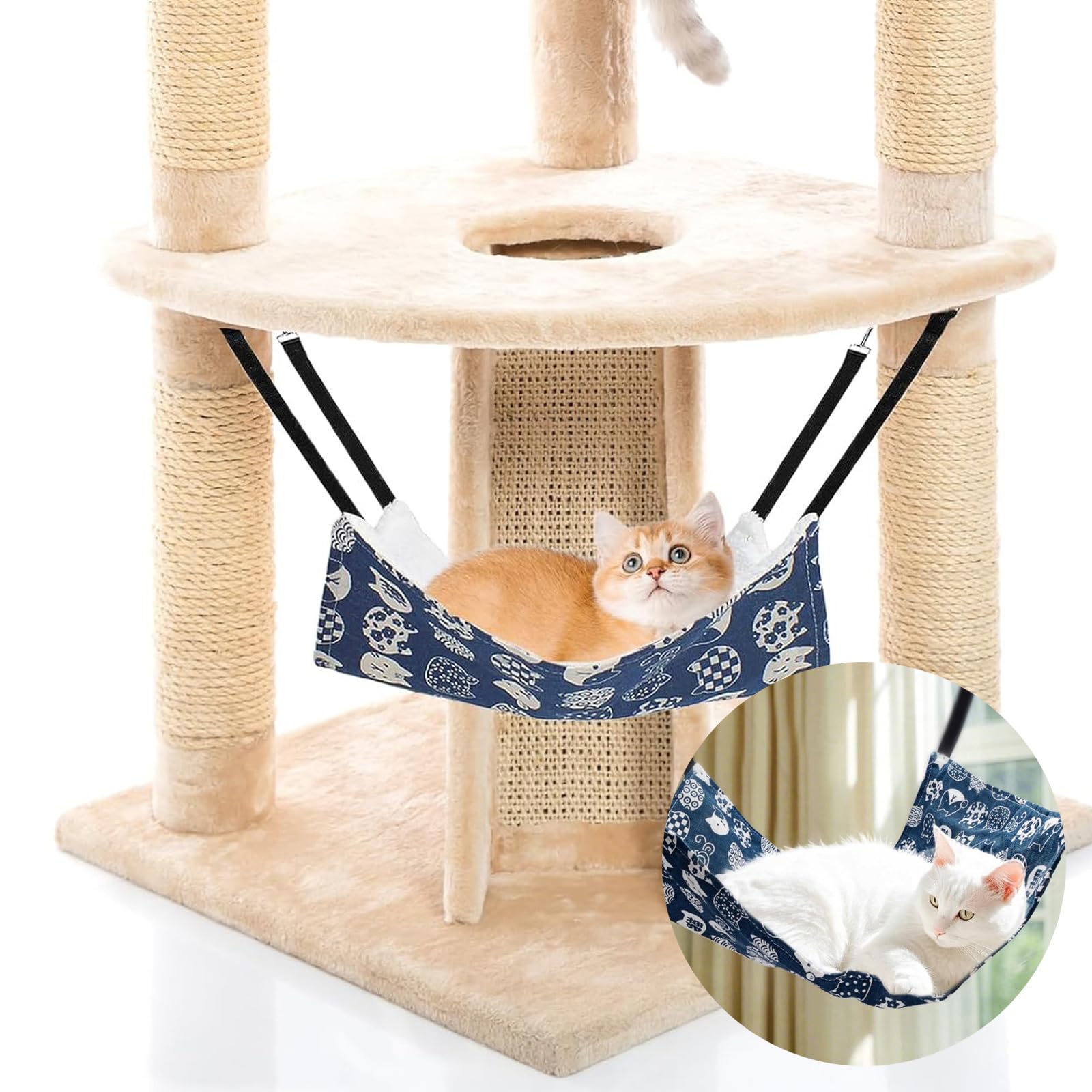 ZPSCXQ 2Pcs Cat Hammock Bed,Soft Hanging Pet Bed for Cats and Small Animals, Space-Saving Design, Easy to Install in Cages or Furniture