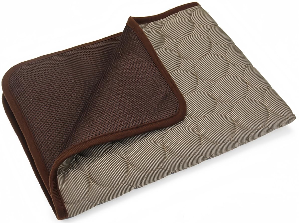 LEZUAN Cooling Mat for Dogs and Cat, Heat Relief Pet Cooling Mat for Crates, Kennels and Beds - Portable and Washable(Coffee,40x50cm)
