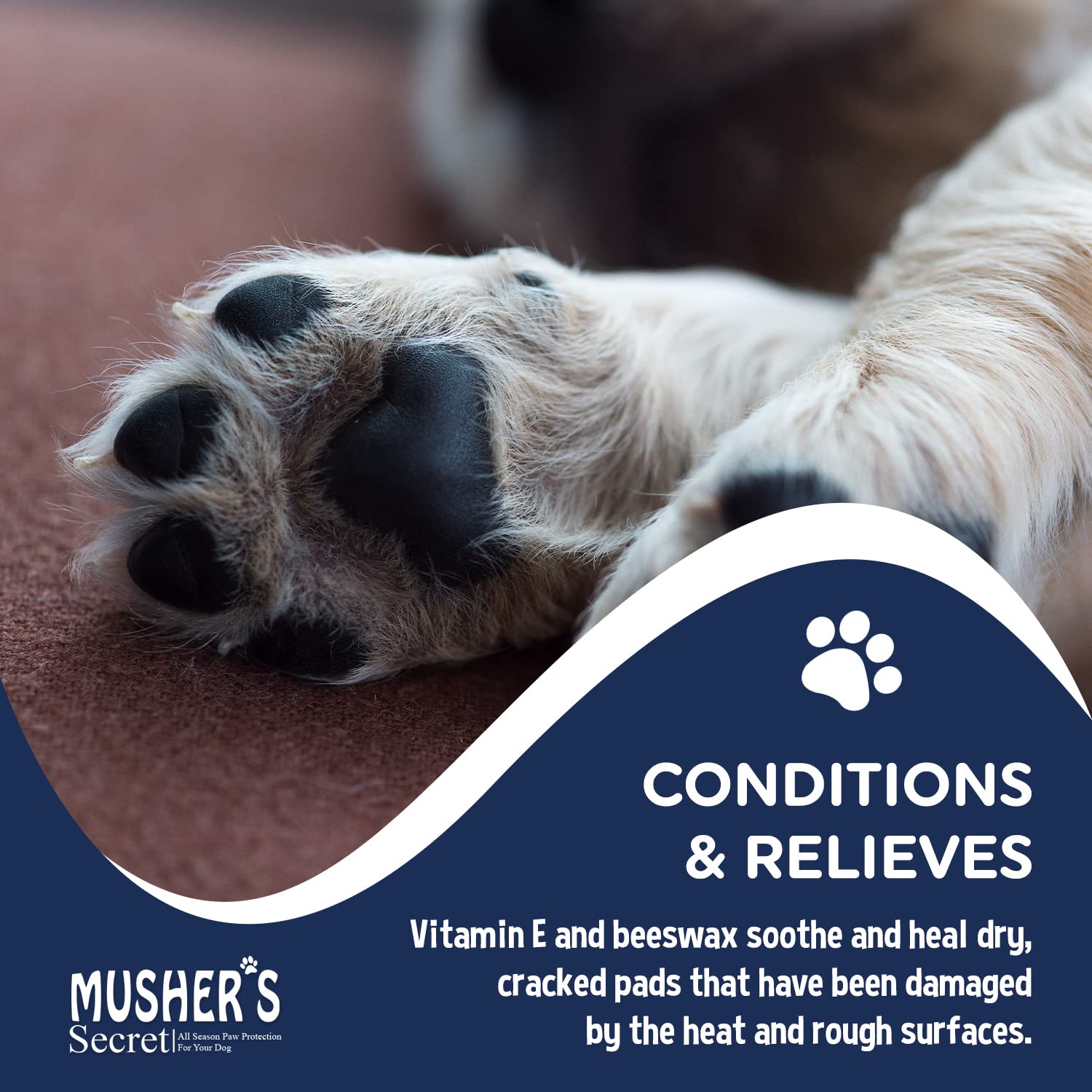 Musher's Secret Paw Protector, Dog Paw Balm Or Dog Nose Balm, Ideal For Dog First Aid Kit, 200 Grams