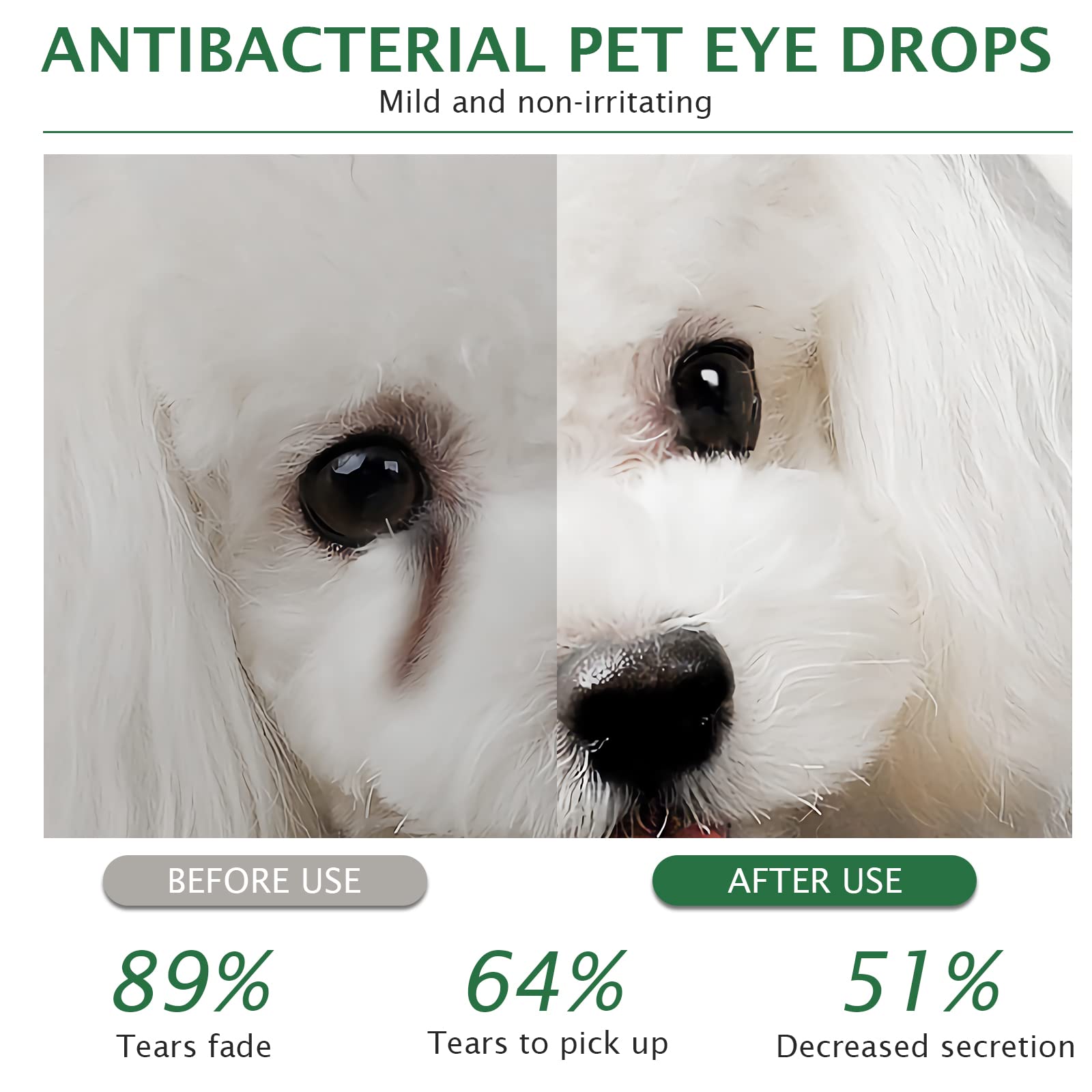 BODY JUICE OIL Dog Eye Drops 60ml, Eye Drops for Dog Cat Antibacterial for Infection, Dry, Itchy, Irritated, Gunky & Tear Stain Eyes