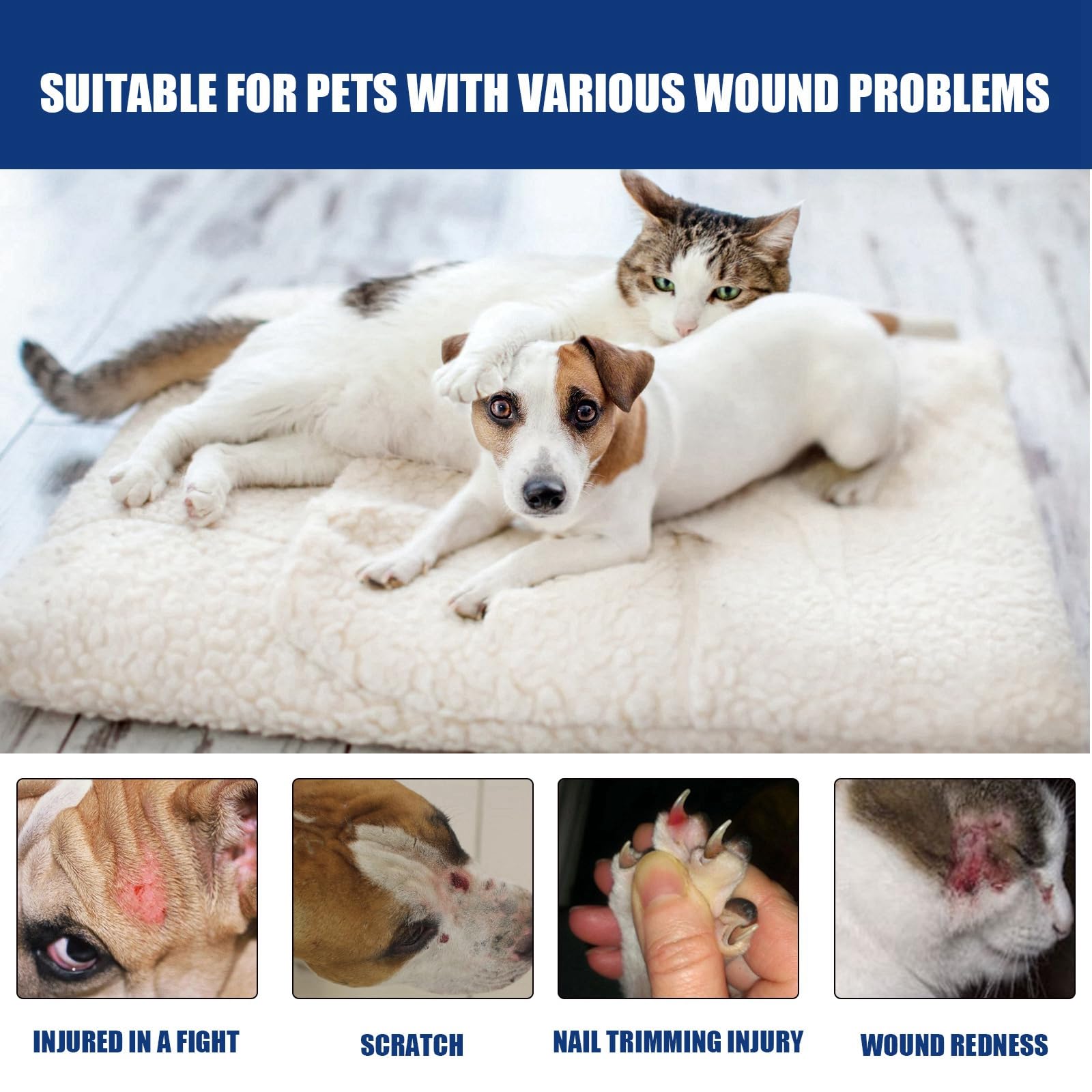 Pet Wound Care Gel,Liquid-Bandage for Pet,Dog Leg Wound Protector,Cat Gel Pet Wound Skin Care,Cat Wound Cream,Dog Wound Care,Waterproof Protective Cat Wound Treatment,Wound Care for Dogs Soothing