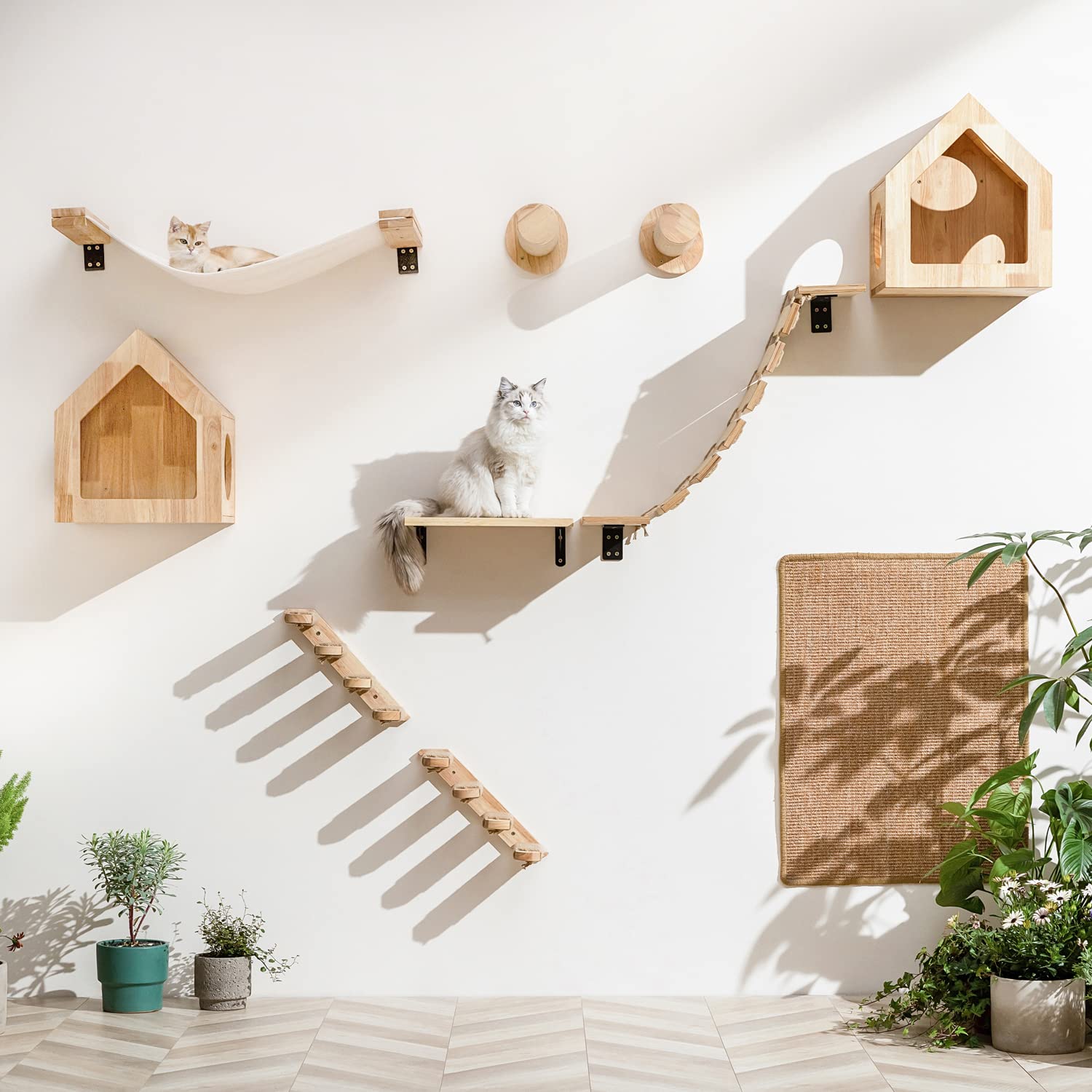 FUKUMARU Cat Wall Furniture, 36 × 13 inch Cat Hammock for DIY Cat Shelves and Cat Wall, for Most Kitten, Medium and Large Cats
