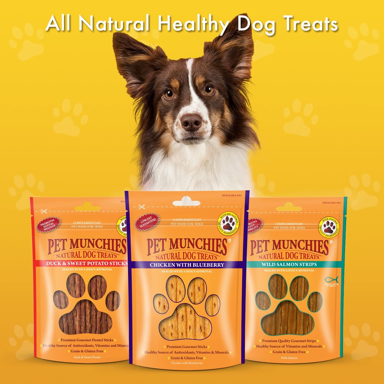 Pet Munchies Chicken and Sweet Potato Dog Treats, Healthy Grain Free Dental Sticks with Natural Real Meat 90g