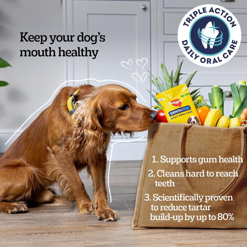 PEDIGREE DENTASTIX - Dental Dog Chews - Adult Medium Dogs 10-25kg - 4 x 28 Sticks - Megapack of Dog Dental Sticks