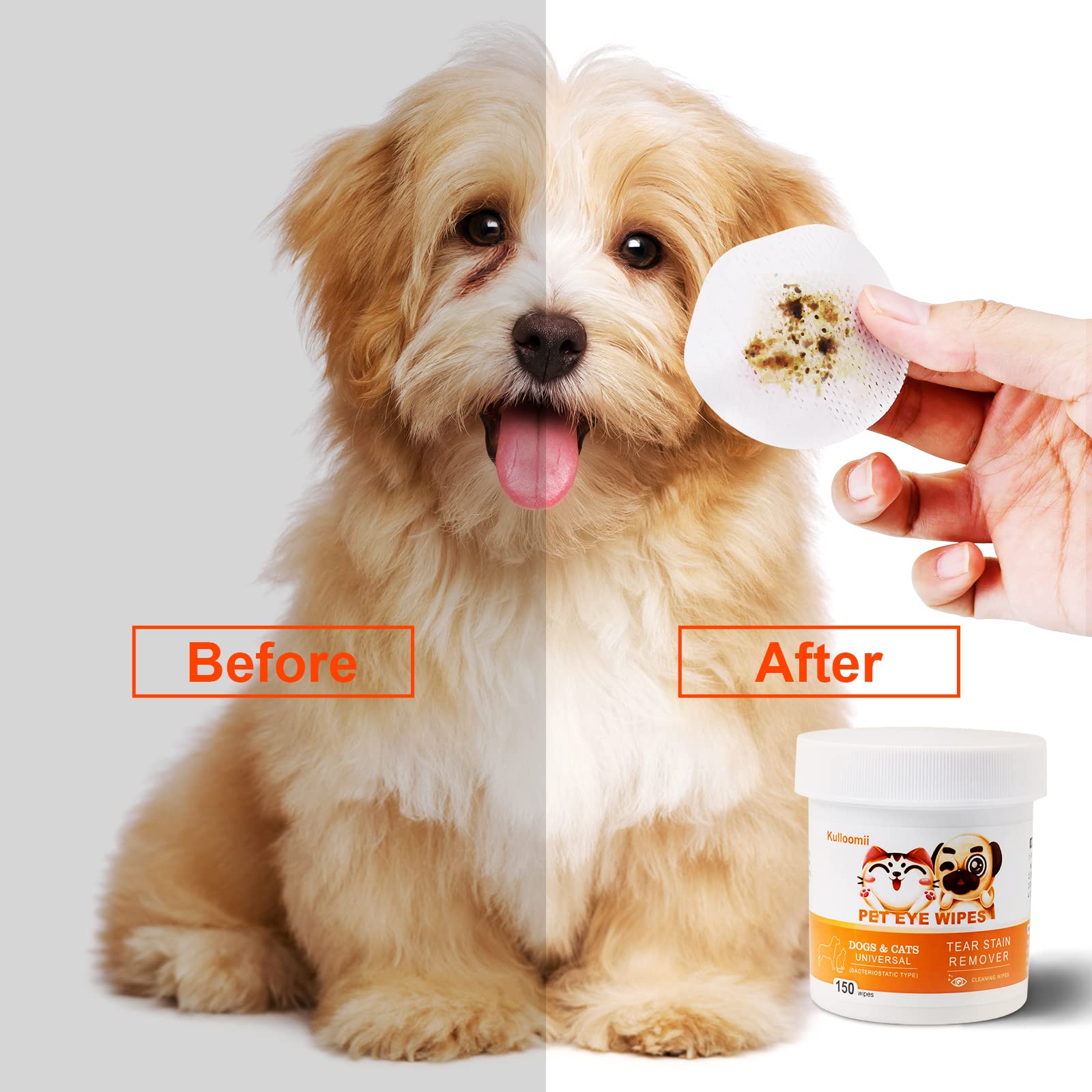 300Pcs Dog Eye Wipes, Biodegradable Tear Stain Remover for Dogs Eyes & Cats - Pet Eye Wipes Gently Remove Eye Debris, Discharge, Mucus Secretions, Crust - pre-soaked Safe & Easy Cleaning Wipes