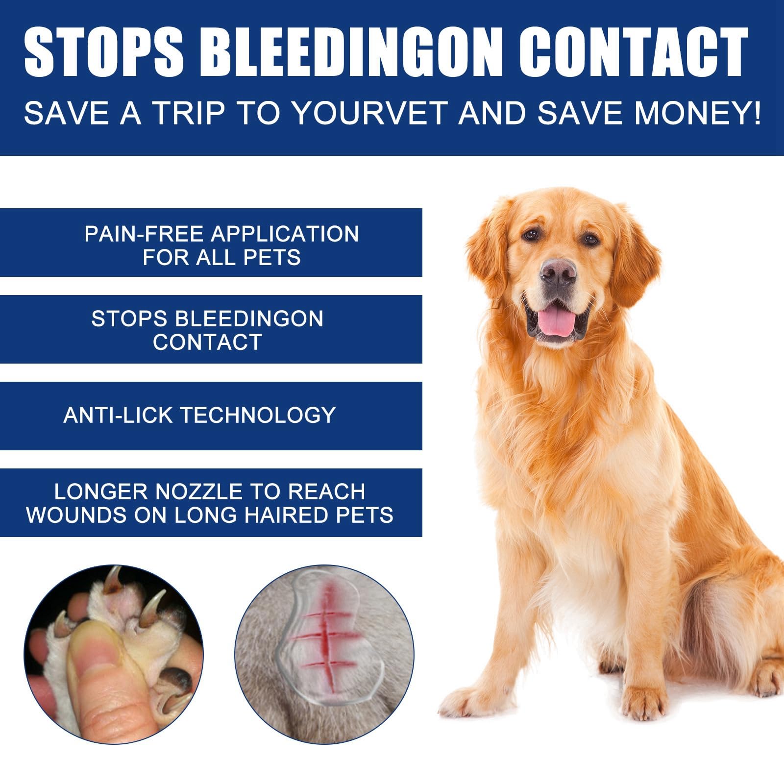 Pet Wound Care Gel,Liquid-Bandage for Pet,Dog Leg Wound Protector,Cat Gel Pet Wound Skin Care,Cat Wound Cream,Dog Wound Care,Waterproof Protective Cat Wound Treatment,Wound Care for Dogs Soothing