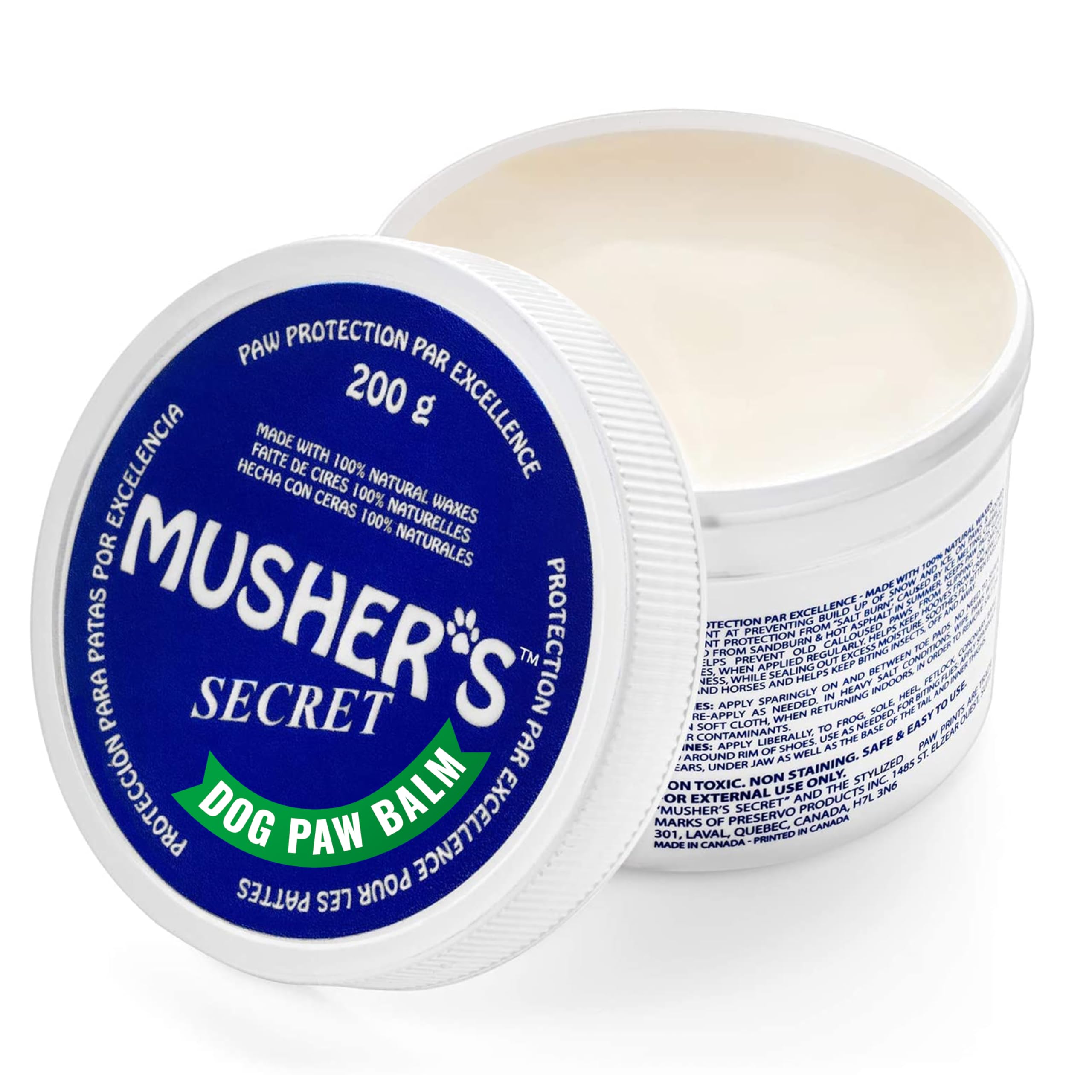 Musher's Secret Paw Protector, Dog Paw Balm Or Dog Nose Balm, Ideal For Dog First Aid Kit, 200 Grams