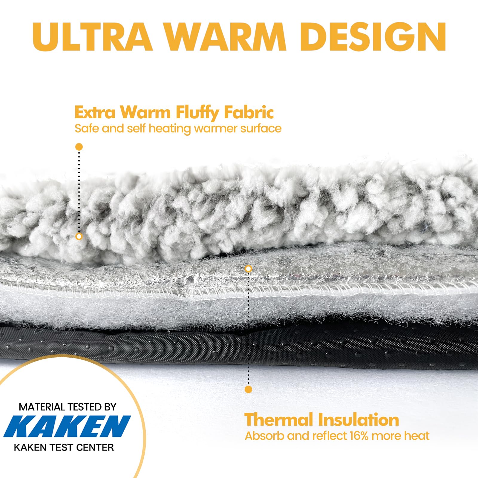 MORA PETS Self Heating Cat Bed Heated Cat Blanket Self Warming Pet Pad with Removable Cover Thermal Kitten Pad Non-Slip Washable 61 x 45cm