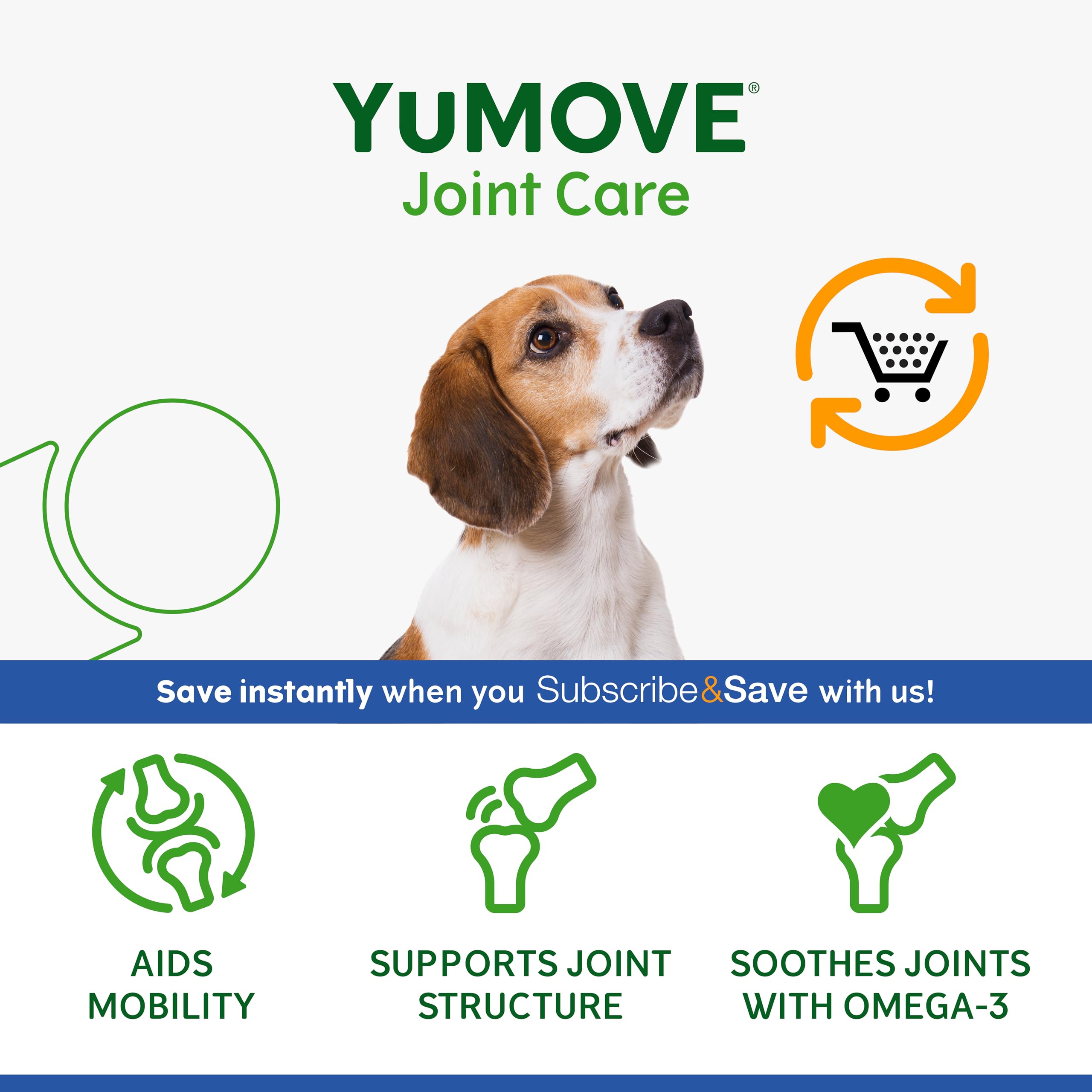 YuMOVE Senior Dog Joint Supplement, Higher Strength for Joint Care, Essential Hip & Joint Support for Older Dogs with Glucosamine, Chondroitin, Green Lipped Mussel, Aged 8+, 120 Tablets