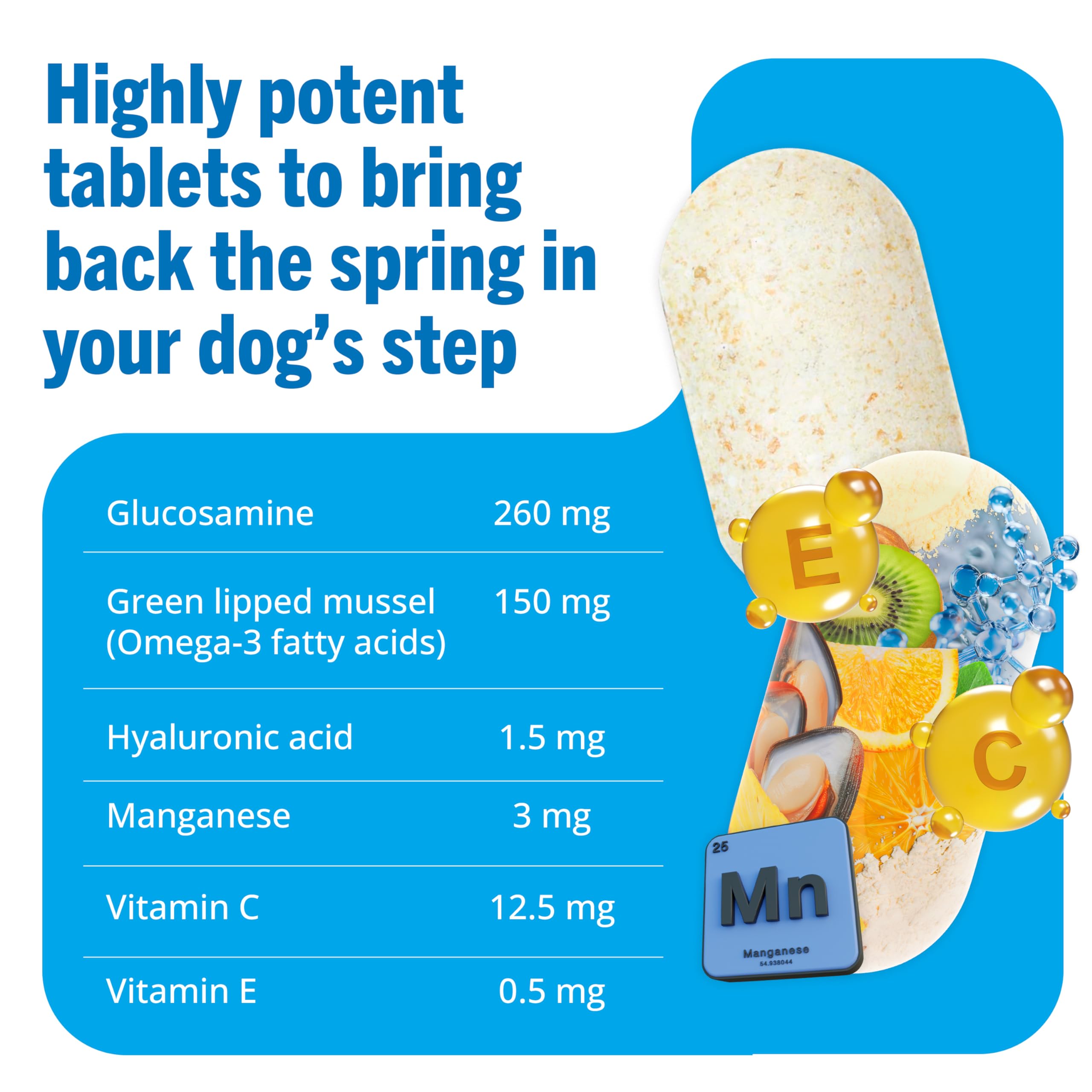 JOINTSURE Joint Supplements for Dogs – 120 Tabs, Joint Structure & Mobility for Dogs| Advanced Formula