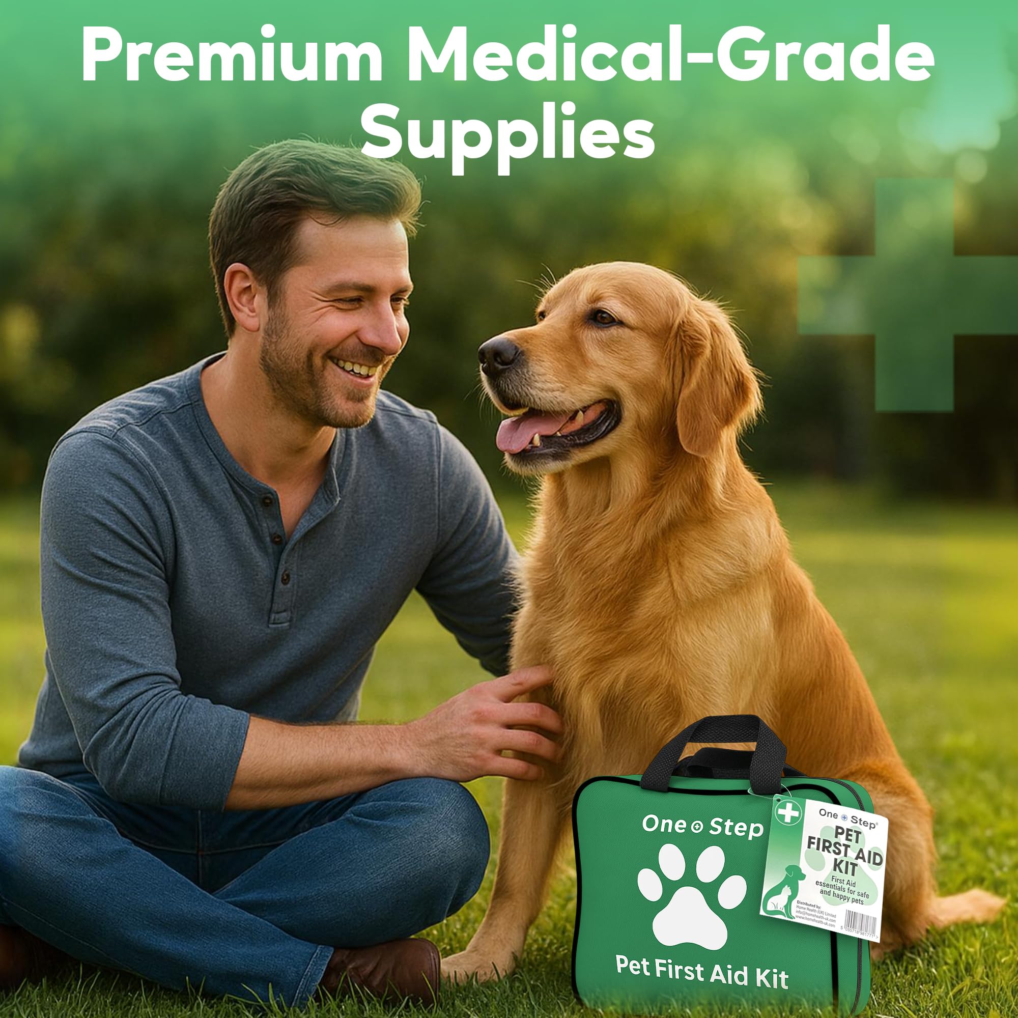 One Step Pet First Aid Kit, Includes Over 80+ Premium Items, Tick Remover, Syringe, Vet Wrap, Bandages, Wipes, Travel Sized First Aid for Dogs, Cats and All Other Pets - Pet Supplies
