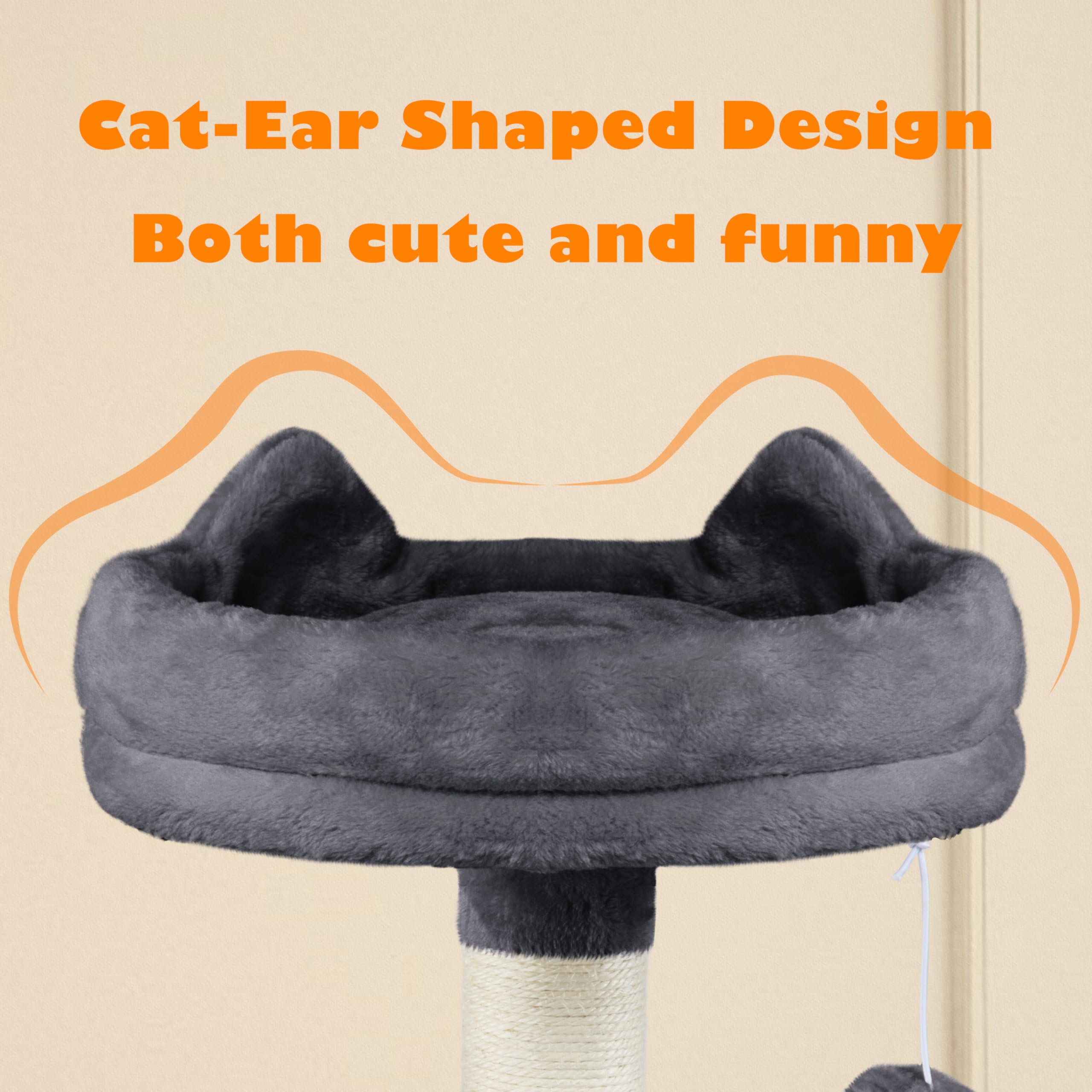 Yaheetech 158cm Multi-level Cat Tree Tower Large Kitten Scratching Posts with Condos/Perches/Hammock Broad-space Kitten Activity Centre, Dark Grey