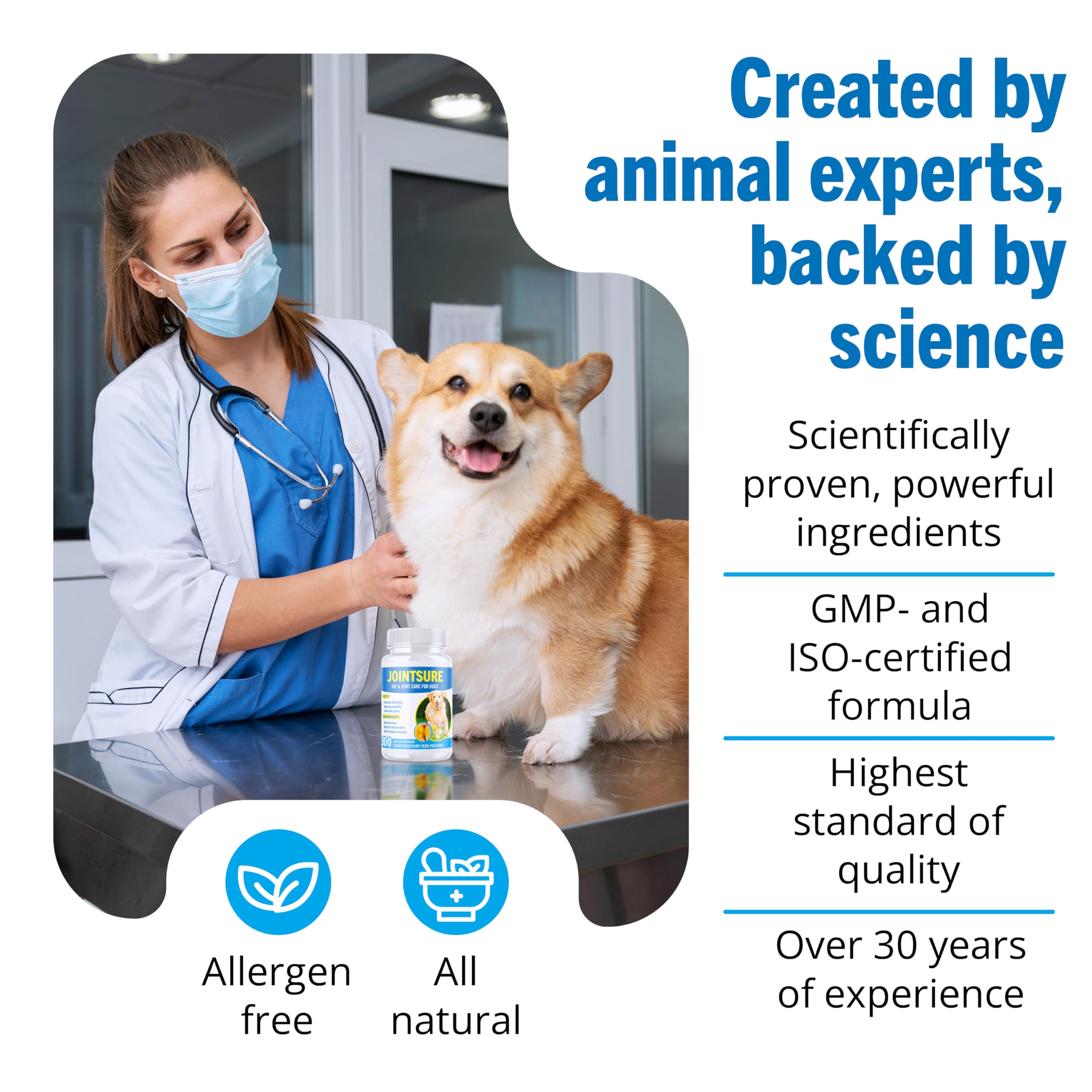 JOINTSURE Joint Supplements for Dogs – 120 Tabs, Joint Structure & Mobility for Dogs| Advanced Formula