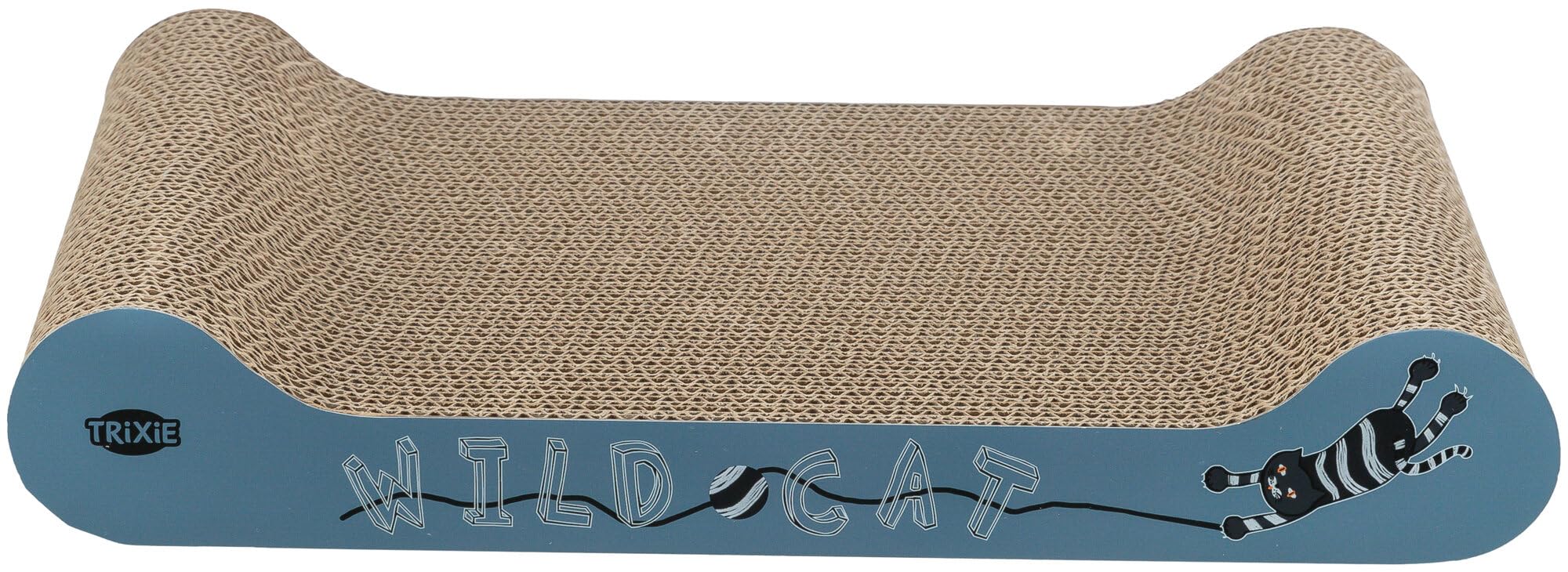 TRIXIE scratching board Wild Cat with catnip - for natural claw care - 41 × 7 × 24 cm - blue - 48000