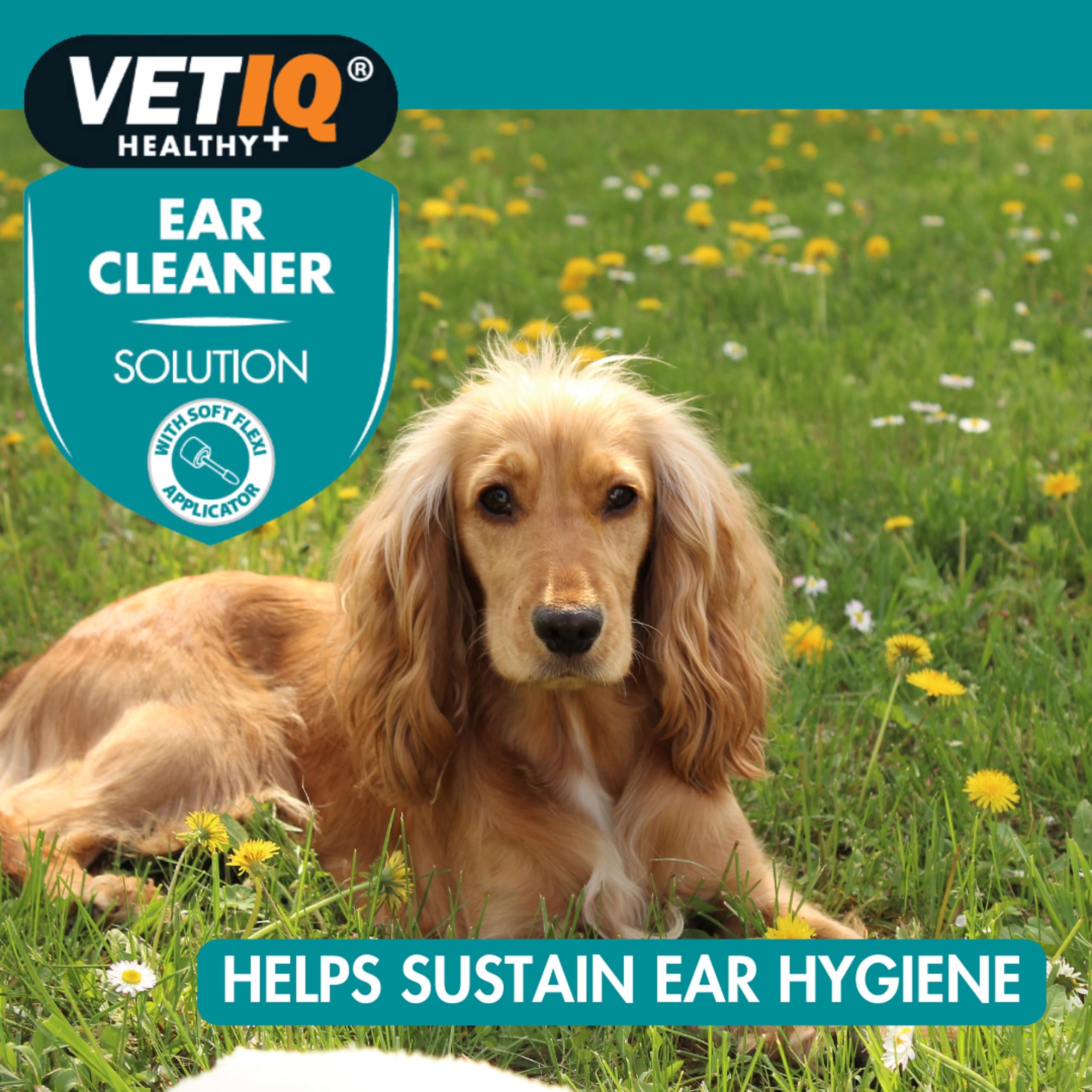 VETIQ Ear Cleaner Solution with Soft Flexi Applicator for Cats & Dogs, Safe & Gentle Solution to Soften & Remove Ear Wax & Maintain Ear Hygiene, 100 ml (Pack of 1)