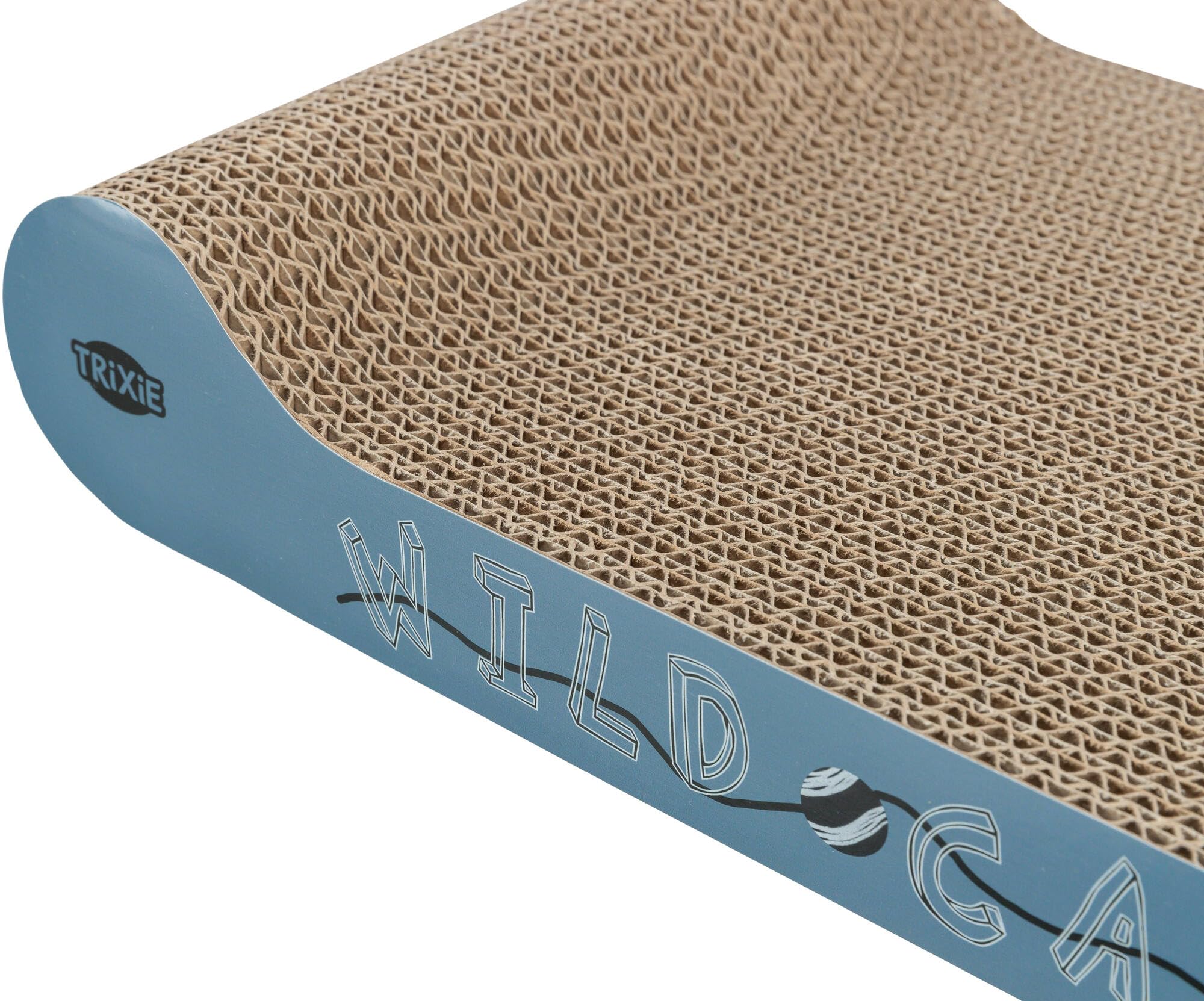 TRIXIE scratching board Wild Cat with catnip - for natural claw care - 41 × 7 × 24 cm - blue - 48000