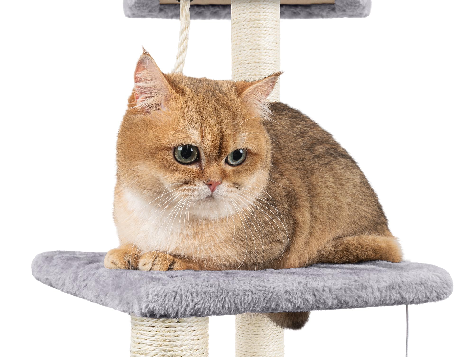 Cat Scratching Post, 90cm Cat Tree for Indoor Cats Multi-Level Stable Cat Tower for Climbing Playing and Relaxation, Grey