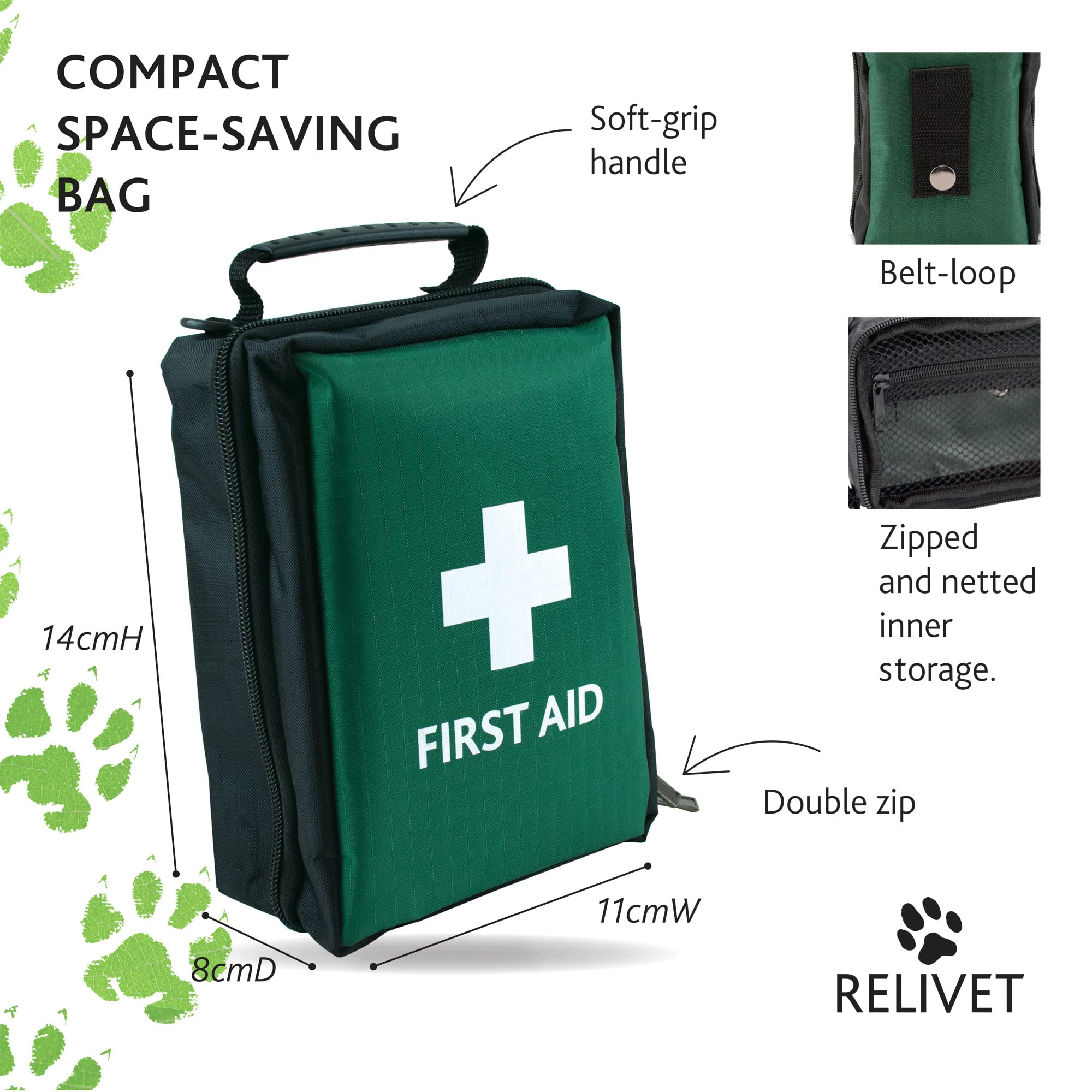 Reliance Medical Pet First Aid Kit - Essential Care for Dogs and Cats, Ideal for Travel, Camping, Home Use, Includes Saline, Bandages, Durable Rip-Stop Fabric Bag, 1 Kit