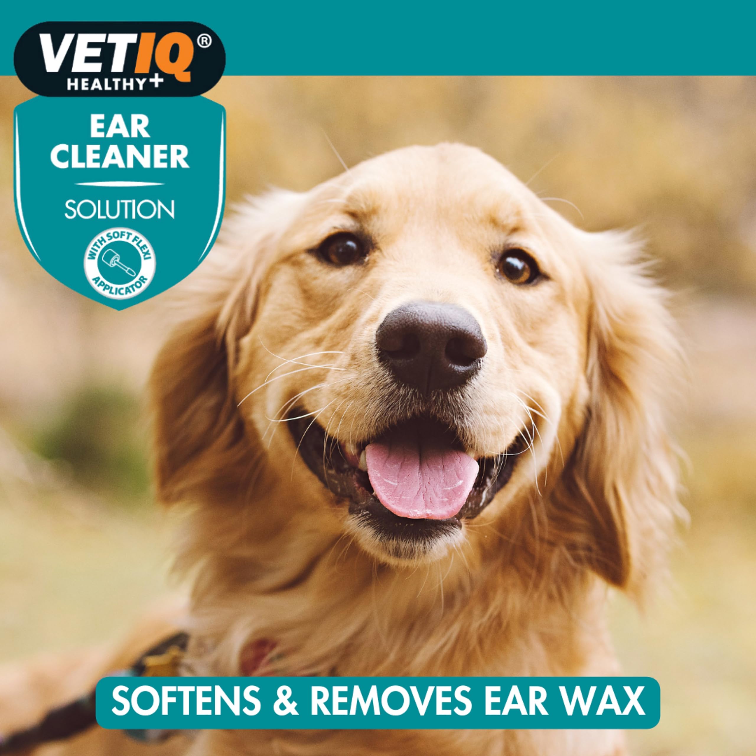 VETIQ Ear Cleaner Solution with Soft Flexi Applicator for Cats & Dogs, Safe & Gentle Solution to Soften & Remove Ear Wax & Maintain Ear Hygiene, 100 ml (Pack of 1)