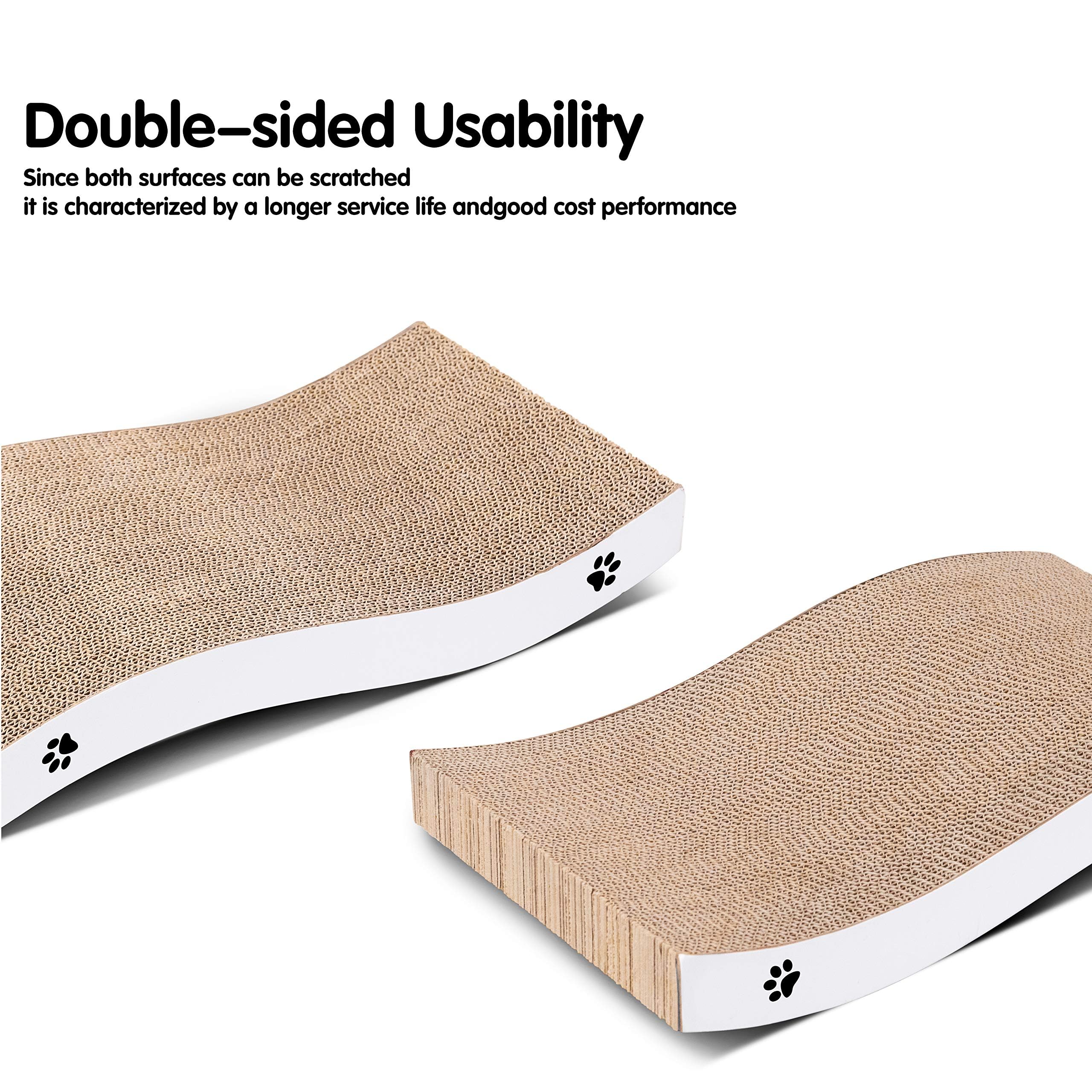 Cat Scratching Board, Durable Scratch Pad, Corrugated Cardboard Cat Scratcher for Indoor Cats, Heavy Duty, Double-Sided Usability, Recyclable with Catnip