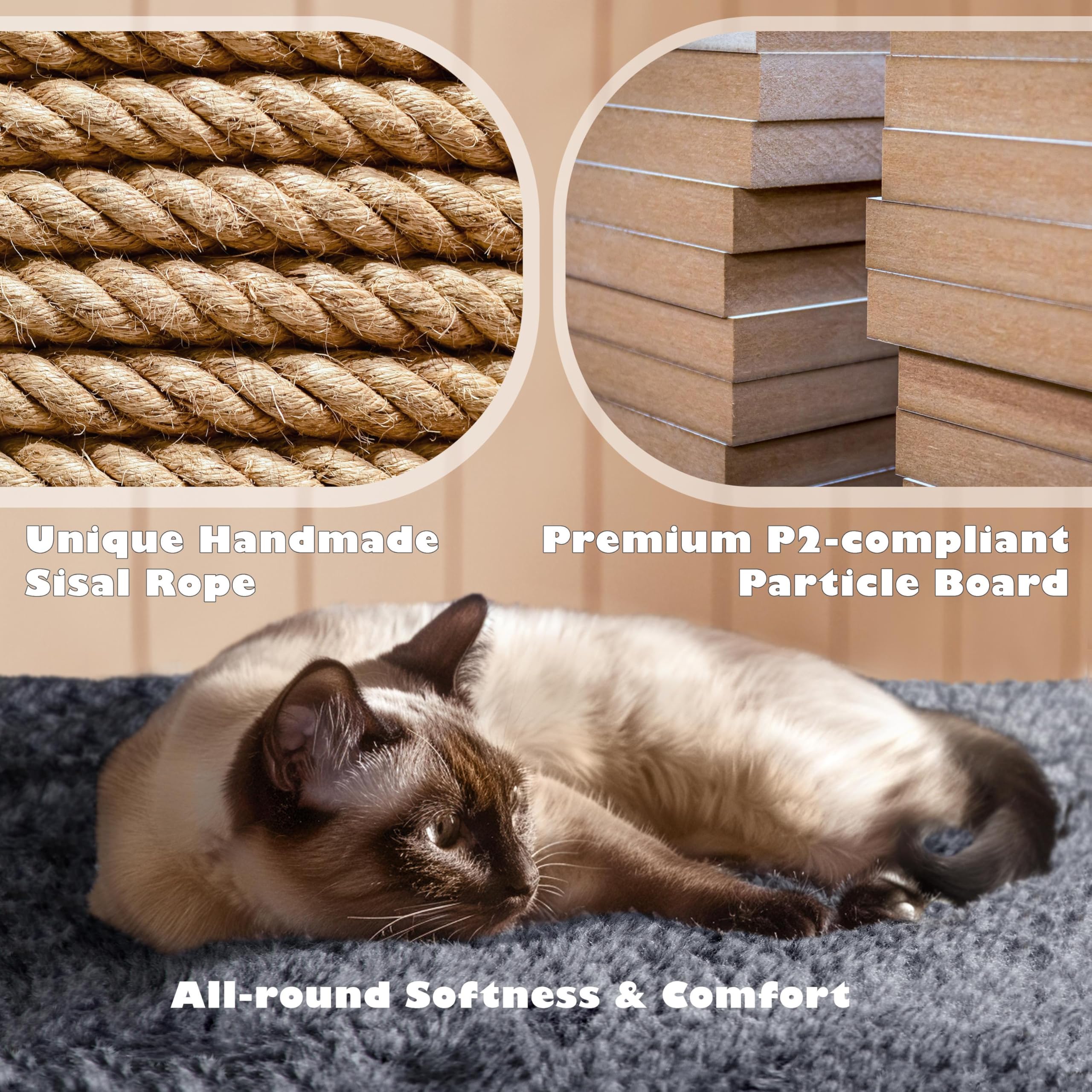 Yaheetech 138.5cm Cat Tree Tower Scratching Posts Multilevel Cat Climbing House with Condos & Ladder Pet Activity Centre for Indoor Kittens, Dark Grey