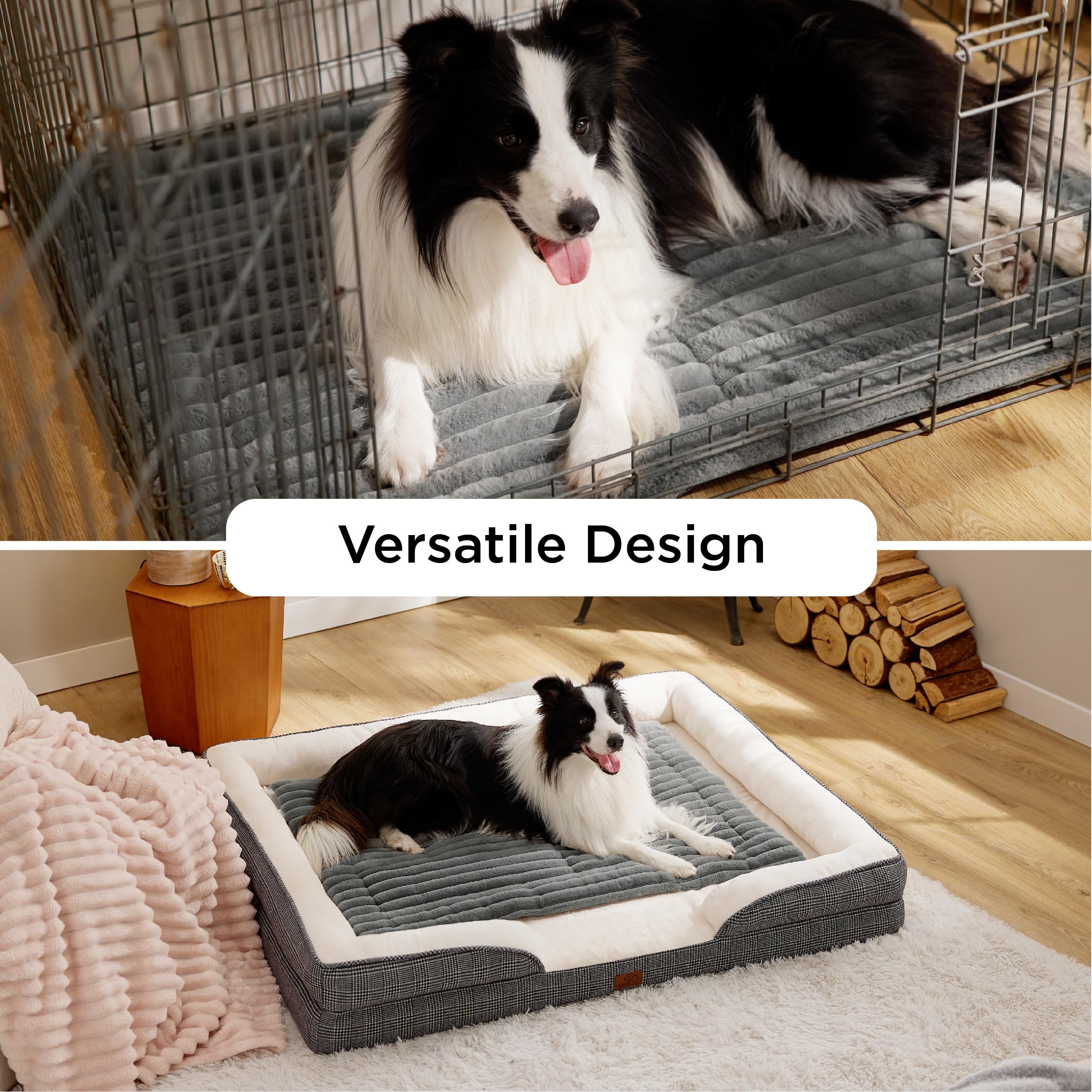 Bedsure Cat Bed Mat - Washable Fleece Warm Cat Blanket with Non skid Bottom, Small Dog Crate Mattress for Puppy, 61x46cm, Grey