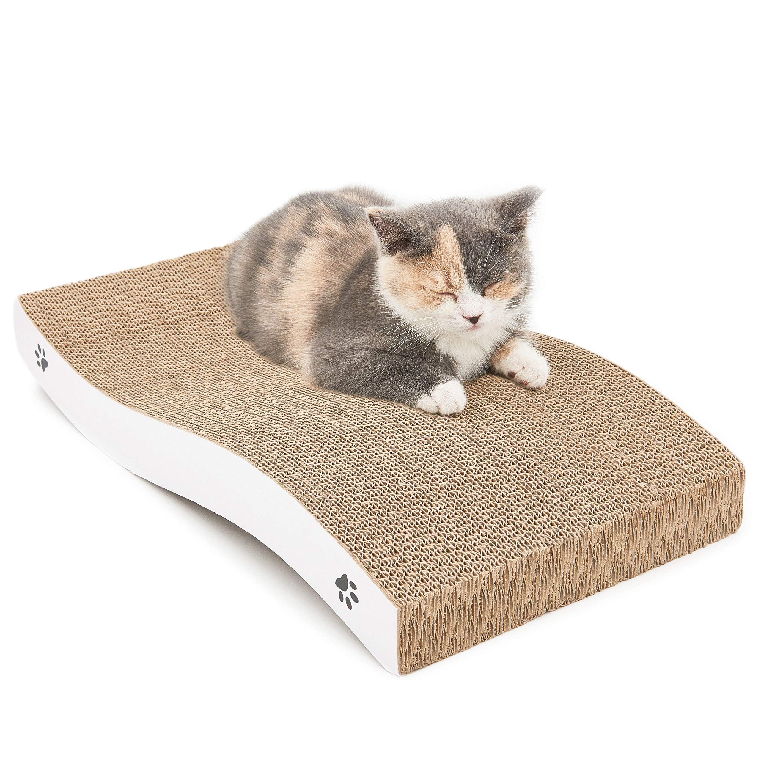 Cat Scratching Board, Durable Scratch Pad, Corrugated Cardboard Cat Scratcher for Indoor Cats, Heavy Duty, Double-Sided Usability, Recyclable with Catnip